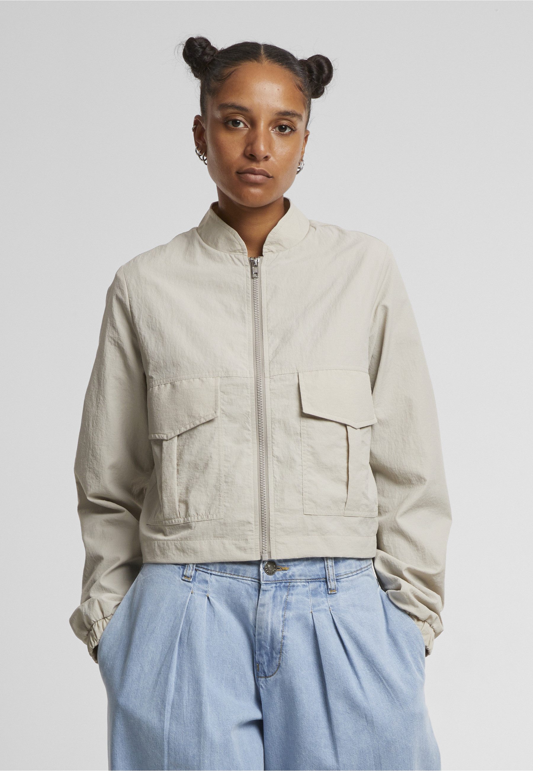 URBAN CLASSICS Windbreaker Urban Classics Ladies Short Crinkle Jacket (1-St)