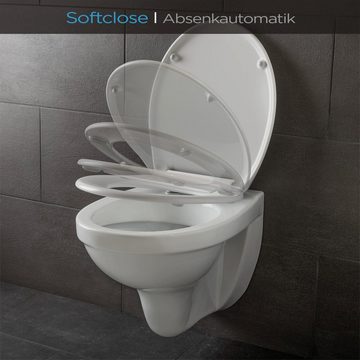 blumfeldt WC-Sitz Celesto Toilettendeckel, Absenkautomatik, antibakterielle Oberfläche, Quick-Release-Funktion