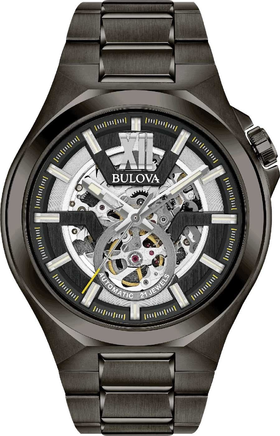 Bulova Quarzuhr Herren-Skelettuhr Automatic Maquina - Bulova Modell: 98A179