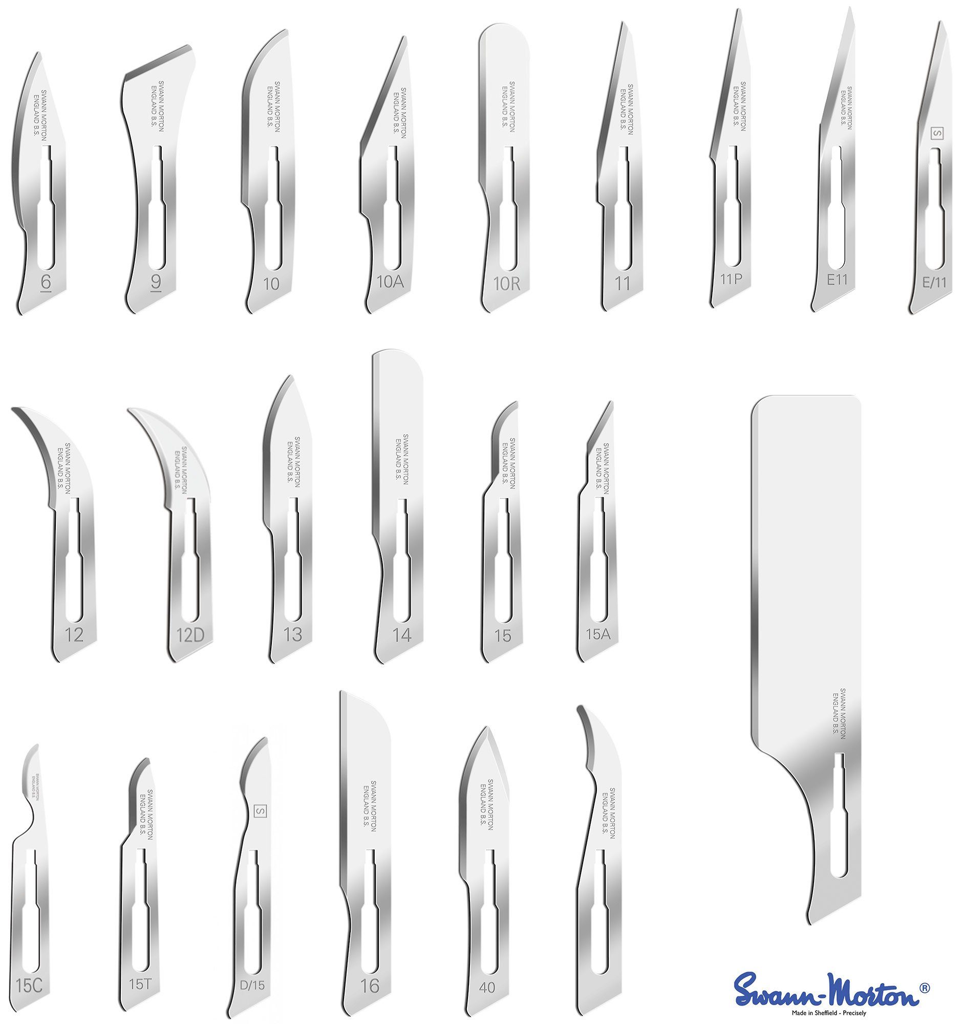 Kosmetex Rasierklingen 42x Skalpell-Klingen Set, Kosmetex 21x Mix Figuren Swann Morton Klingen