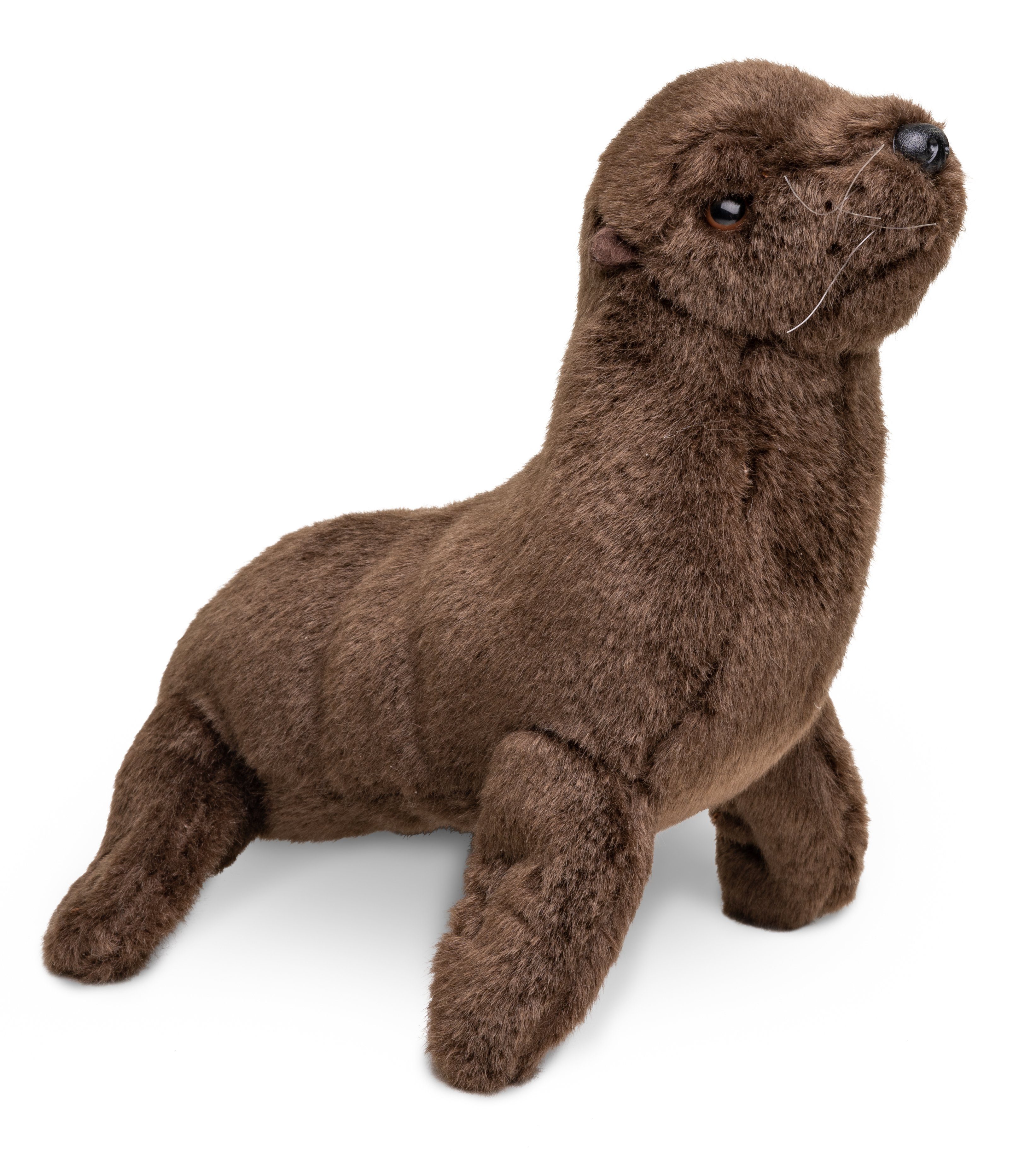 recyceltes % Seelöwe 100 braun - Uni-Toys zu Füllmaterial - Plüschtier, verschiedene Plüsch-Robbe - Größen Kuscheltier