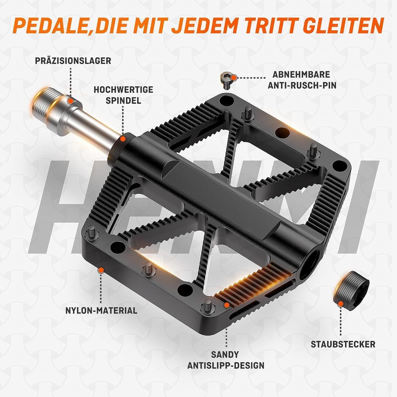 LuxusKollektion Plattformpedale Fahrradpedale MTB Aluminium Flatpedale rutschfest