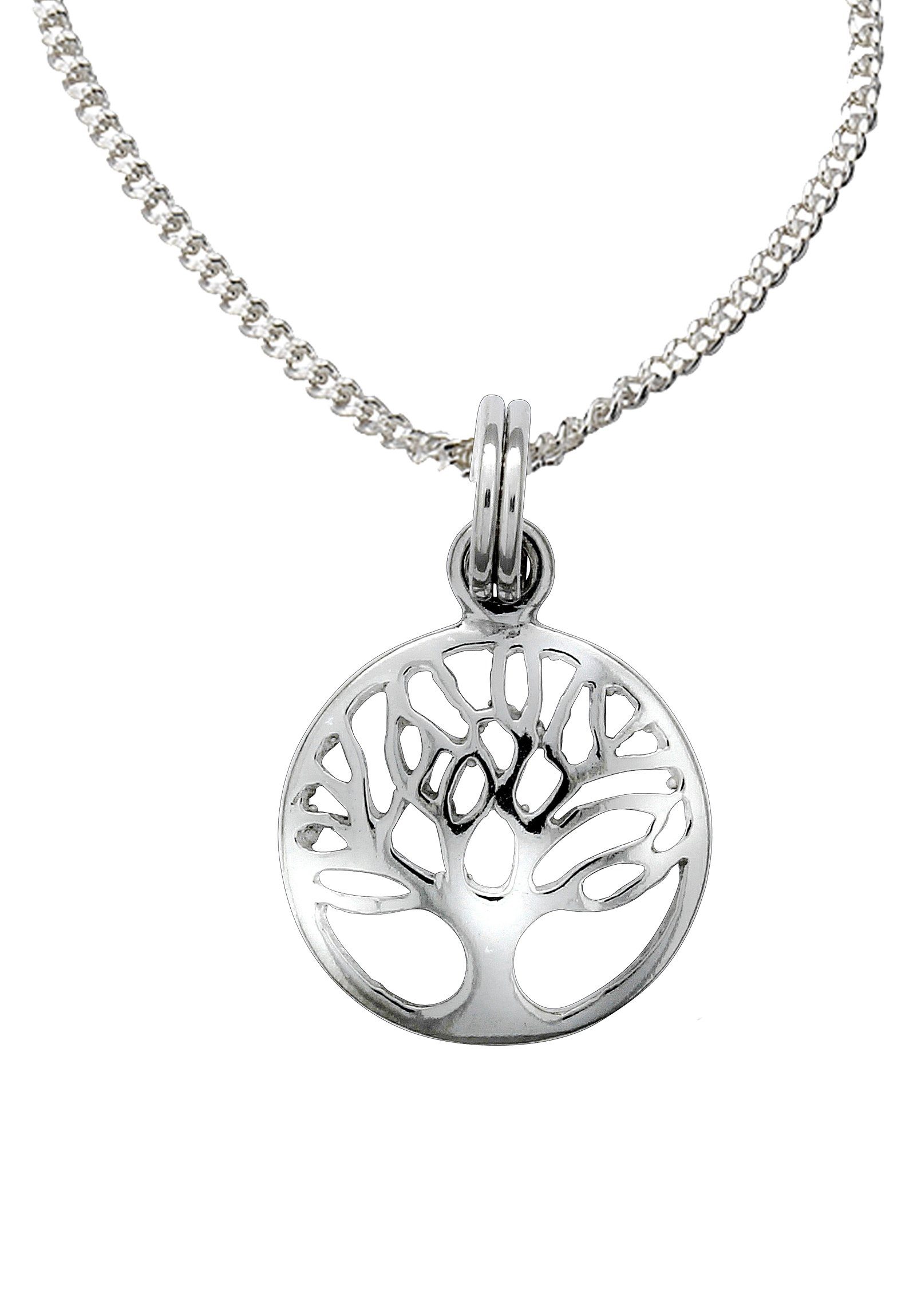 Firetti Kette mit Anhänger Schmuck Geschenk Silber 925 Halsschmuck Halskette Panzerkette Baum
