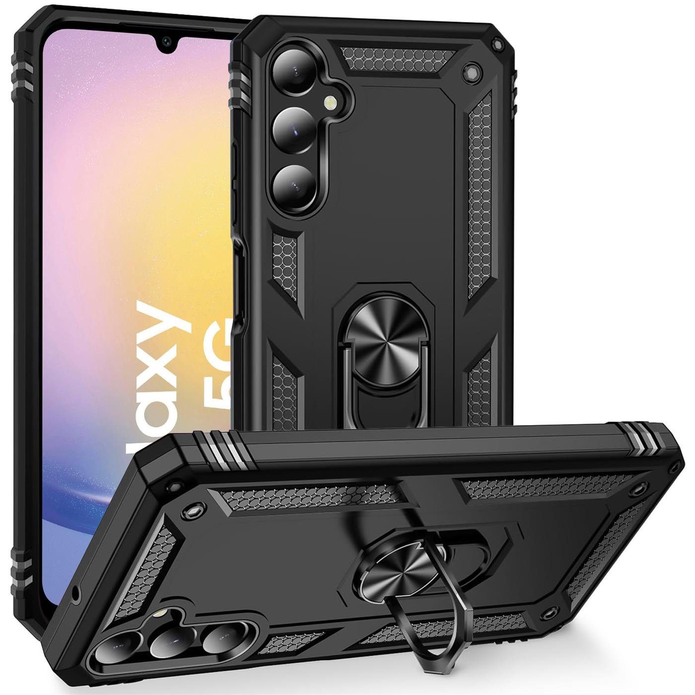 CoolGadget Handyhülle Armor Shield Case für Samsung Galaxy A15 4G / 5G 6,5 Zoll, Outdoor Cover mit Magnet Ringhalterung Handy Hülle für Samsung A15