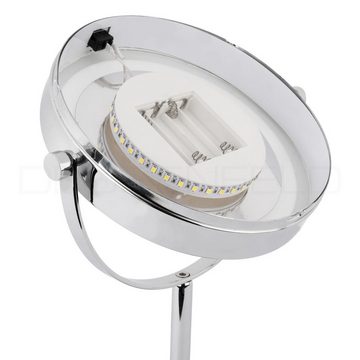 DEUSENFELD Kosmetikspiegel SL10CB Stand-Kosmetikspiegel (Standspiegel), LED Beleuchtung, 10x-Vergrößerung + Normal, für 4xAAA Batterien