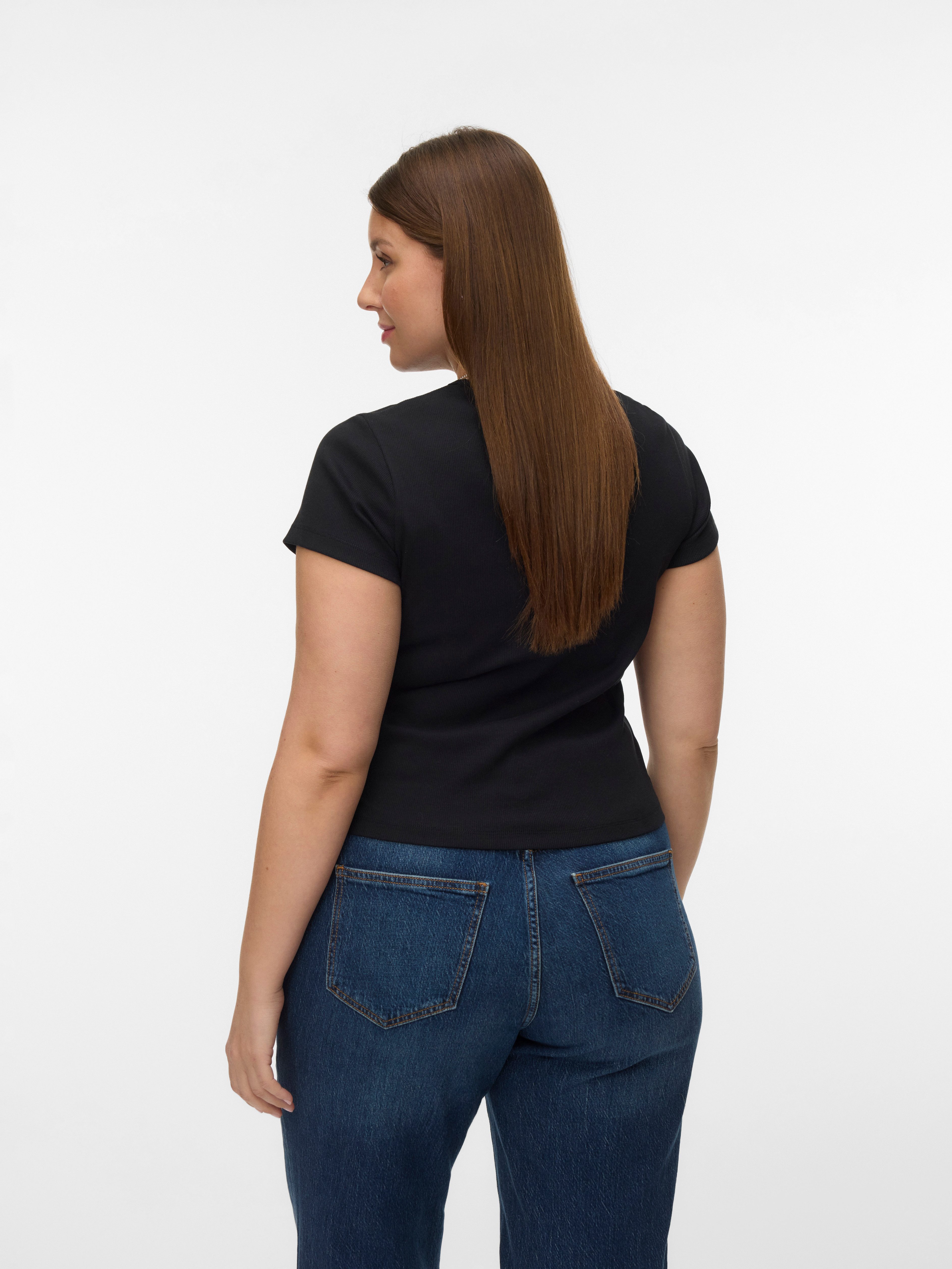 Vero Moda Curve T-Shirt VMCHLOE SS SHORT TOP GA JRS NOOS CUR Baumwollmischung