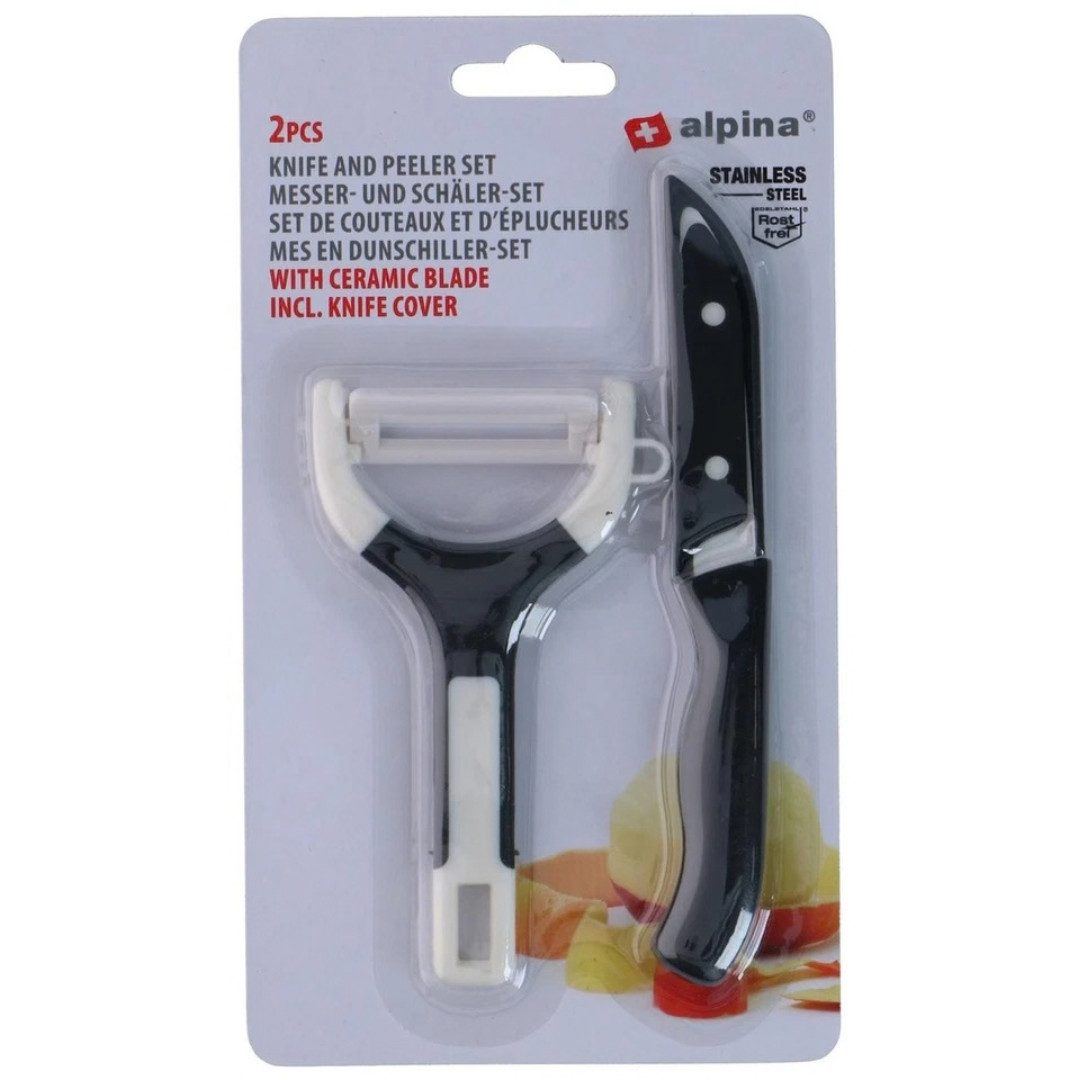 Alpina Kochmesser ALPINA Messer 2tlg. Schälmesser Schäler Keramikklinge Sparschäler, ergonomische Griffe