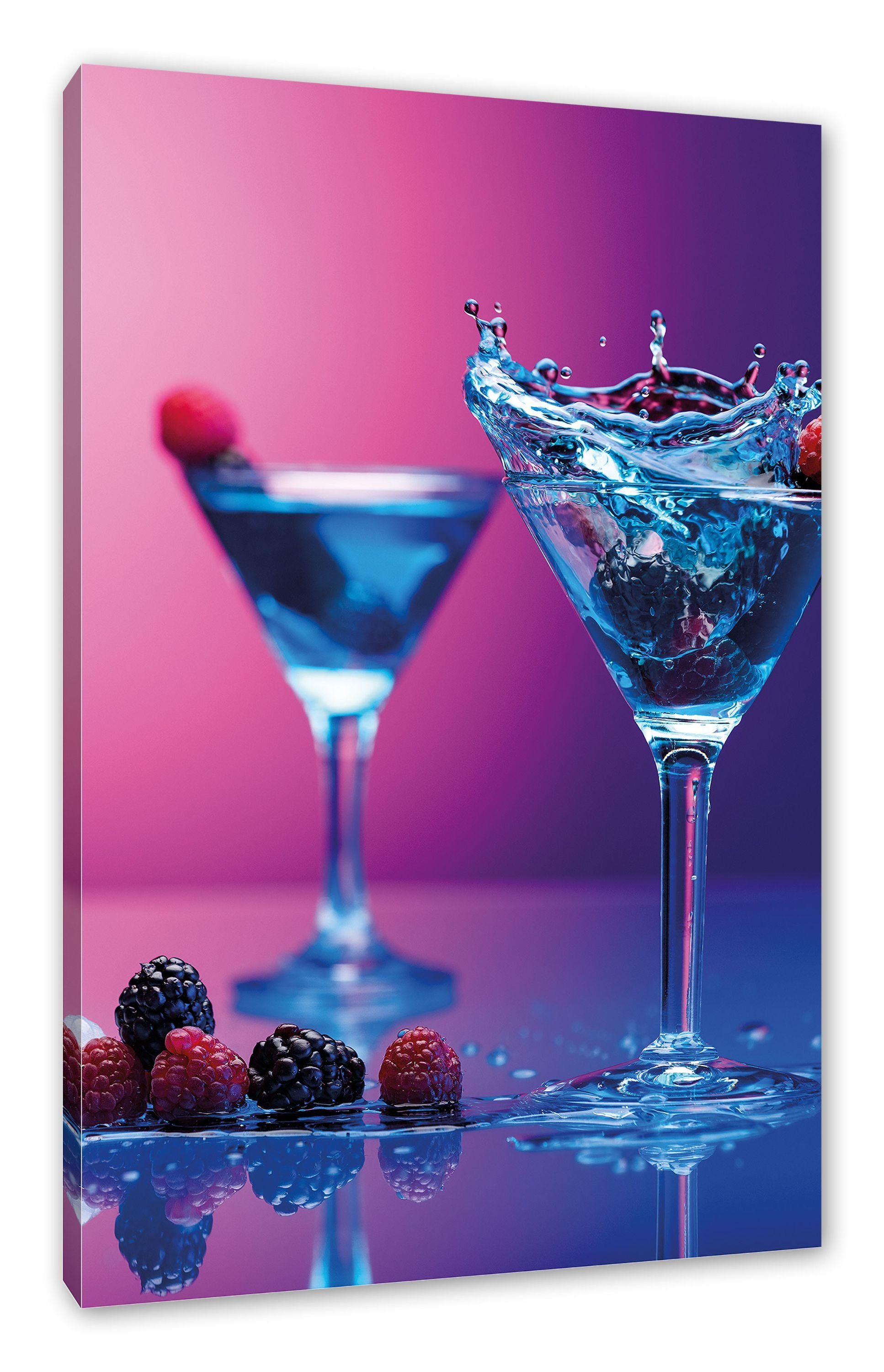 Leinwandbild bespannt, Coole Leinwandbild fertig inkl. Cocktails, Zackenaufhänger Coole St), (1 Cocktails Pixxprint