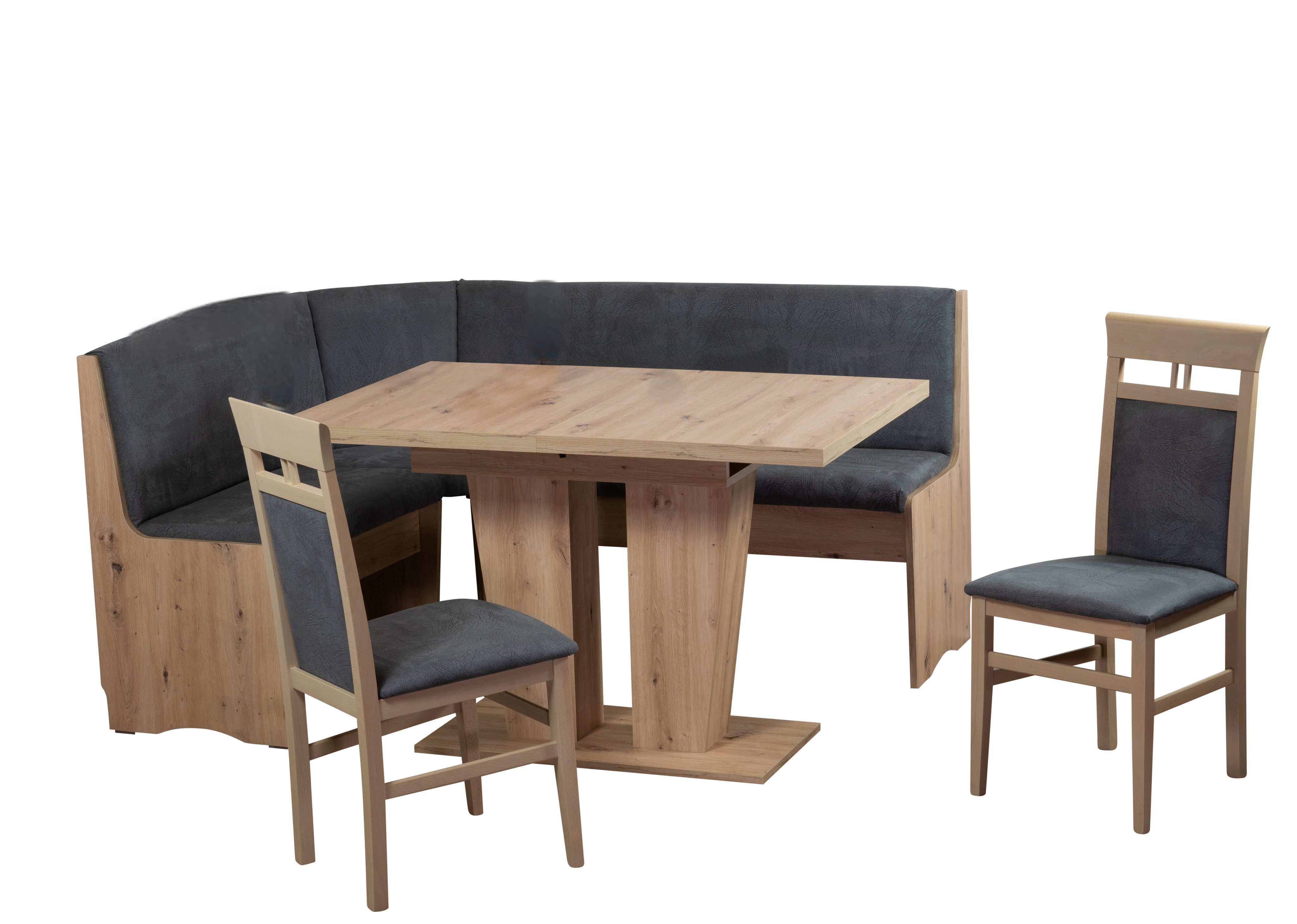 Stolebaenk Eckbankgruppe Duisburg Artisan Titanic Ibiza VE/VA, (Eckbankgruppe, 1 x Eckbank, 1 x Tisch, 2 x Stuhl)