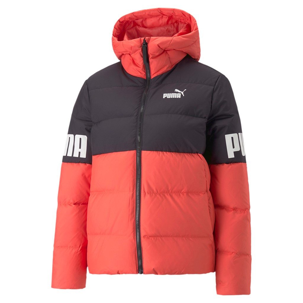 PUMA Winterjacke Power Hooded Down Puffer lachsrot Damen