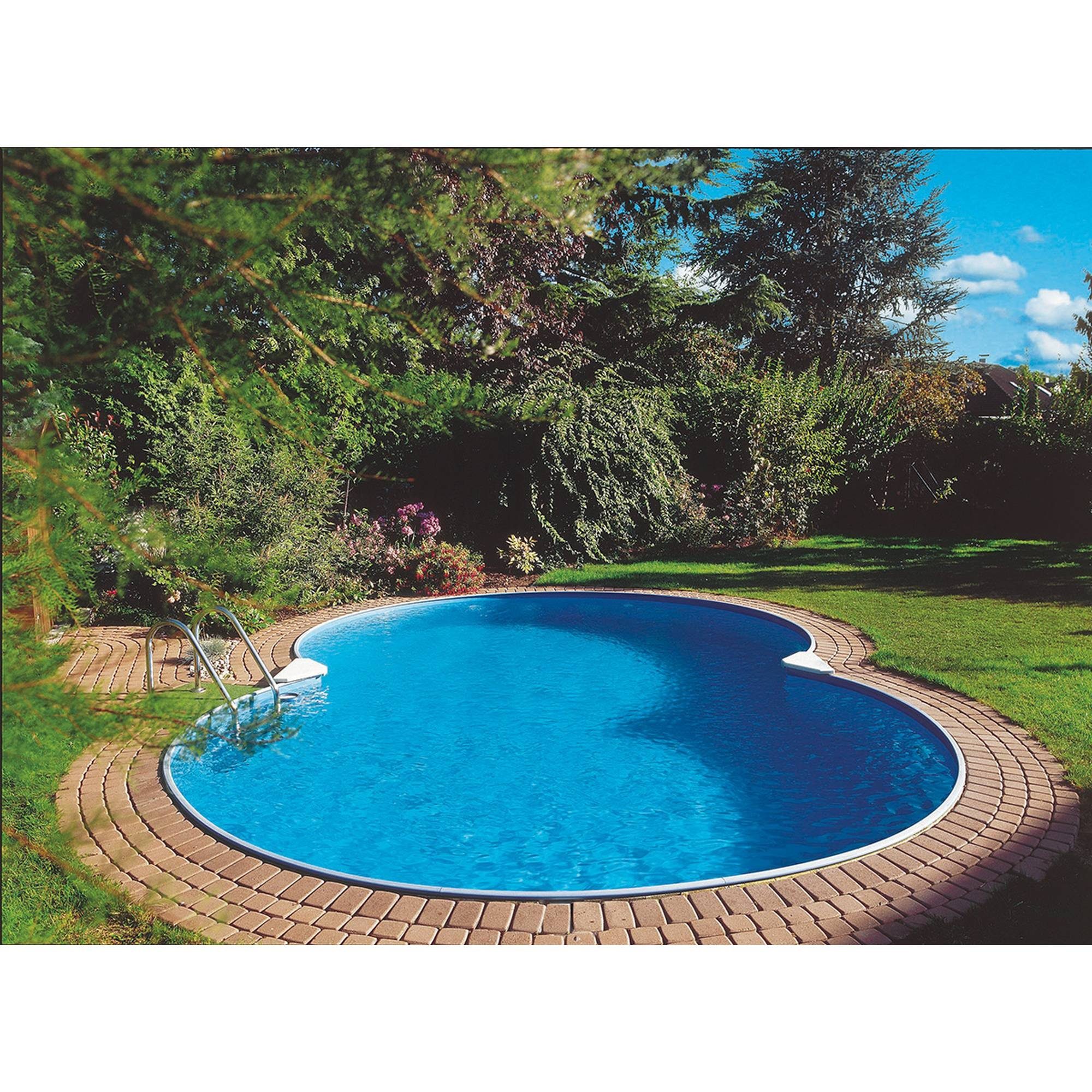 Waterman Achtformpool Stahlwandpool achtform Exklusiv 725x460x120 cm, St (Einzelbecken), verzinkte Stahlwand