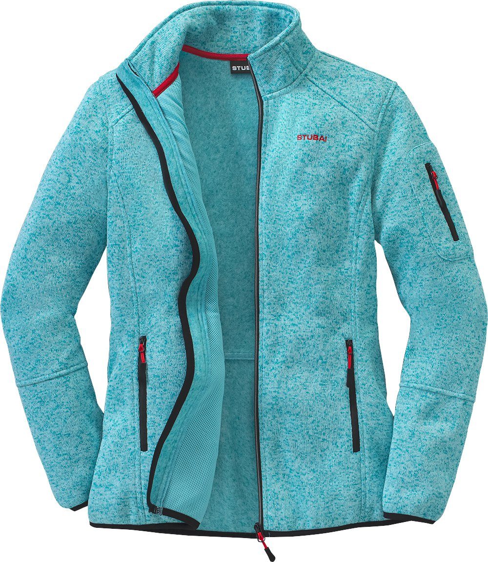 Stubai Strickfleecejacke leichte Übergangsjacke, schnelltrocknend mit Kapuze