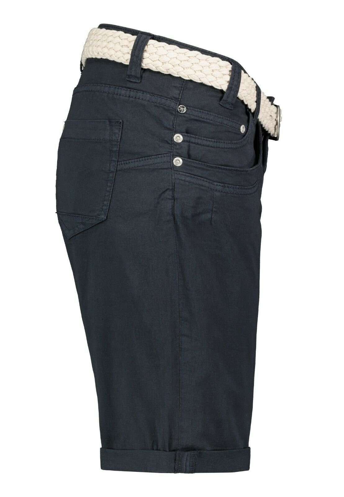 Stitch & Soul Bermudas Damen Short Bermuda kurze Hose Sommer Chino Stoff Hose mit Gürtel