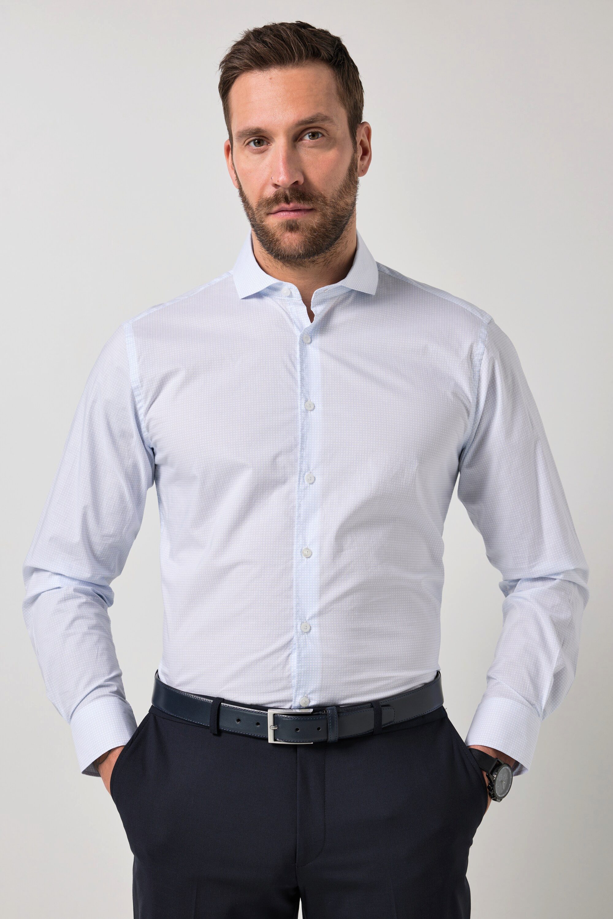 Businesshemd Businesshemd Business Langarm Haikragen Modern Fit