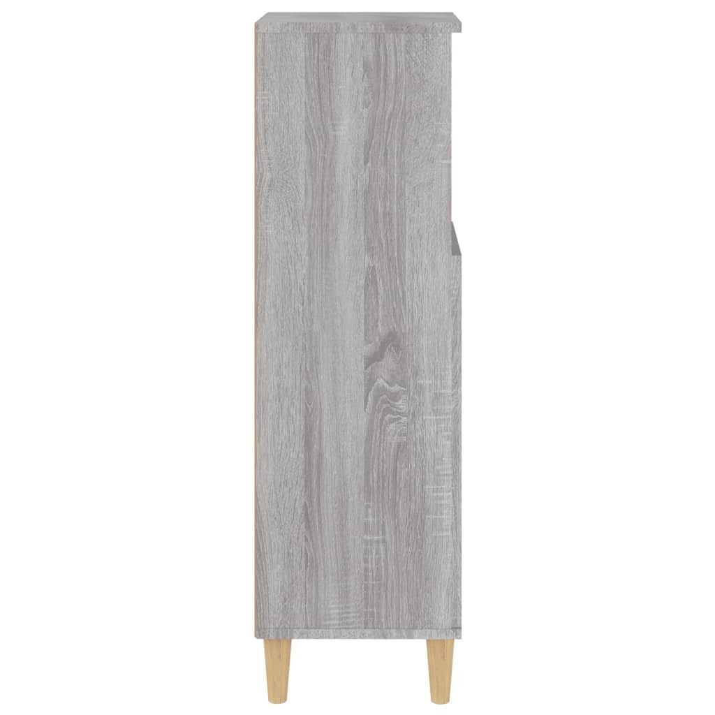 vidaXL Badezimmer-Set 30x30x100 cm Grau Badschrank Holzwerkstoff, (1-St) Sonoma