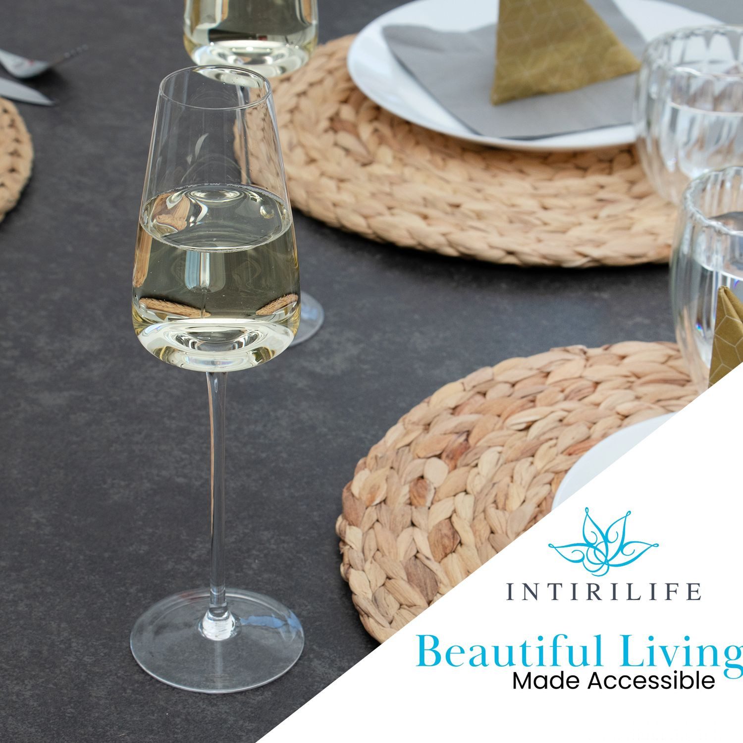 Intirilife Sektglas, 2-tlg., Glas, Champagner Sekt Glas Set 220 ml Prosecco Spülmaschinenfest (2-tlg)