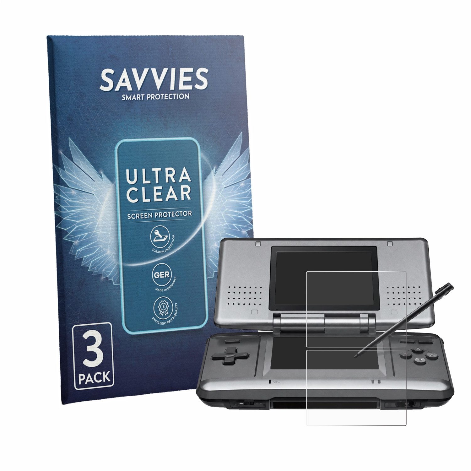 Savvies Displayschutzfolie Schutzfolie für Nintendo DS, 6 Stück, Displayschutz Schutz Folie Klar Transparent