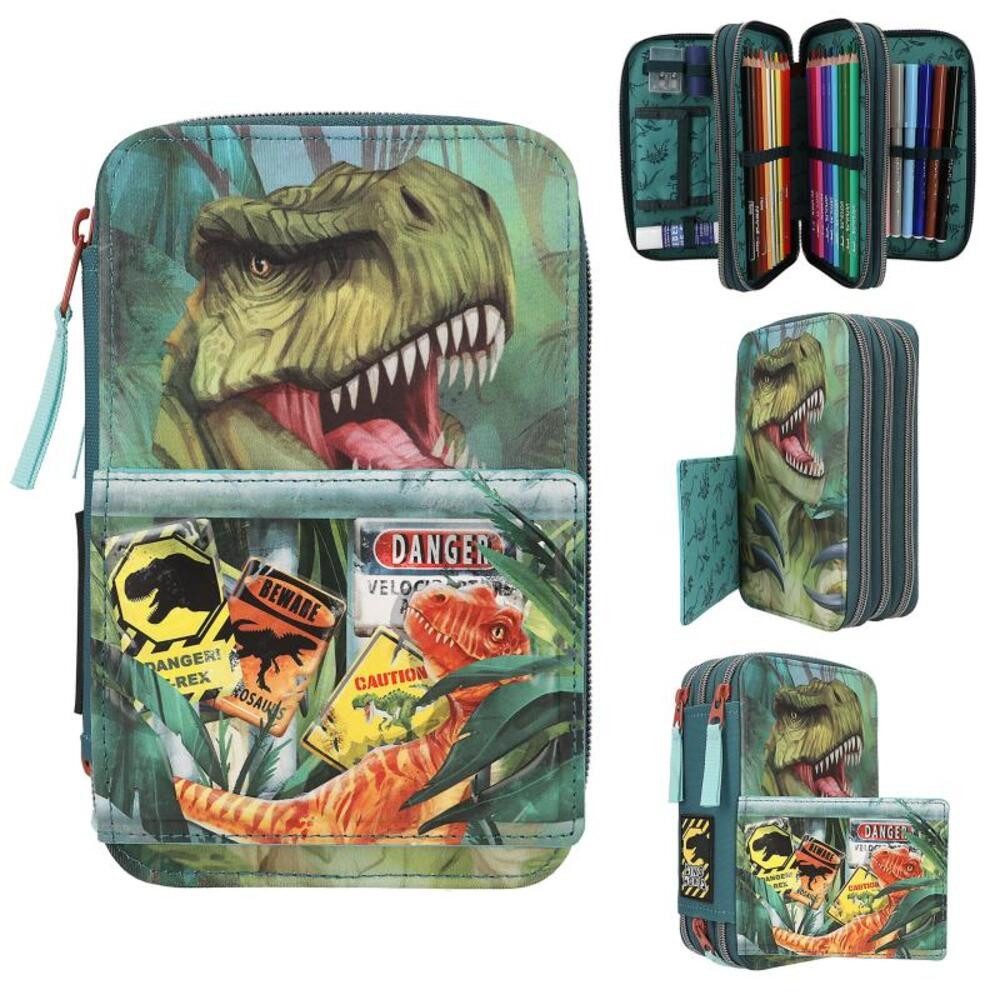 Depesche Federmäppchen Dino World Federtasche Danger 21 x 13 x 7,5 cm, (1-tlg)