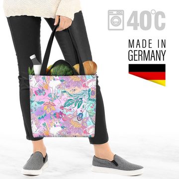 VOID Henkeltasche (1-tlg), Einhörner Zauberwald Mädchen Einhorn Blumen Rosa Regenbogen Pferd Spi