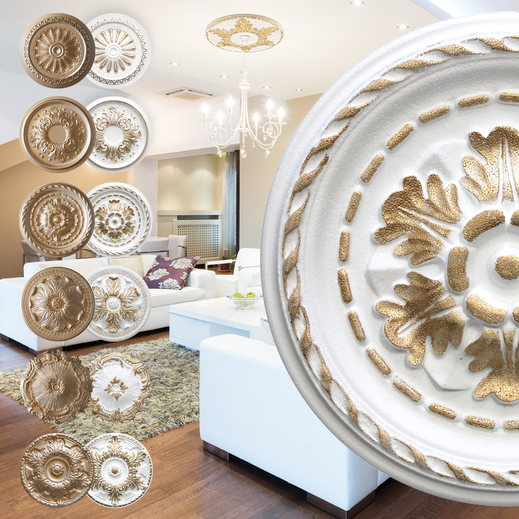 marbet design Wanddekoobjekt R-06 Gold (Stuckrosette günstig online kaufen