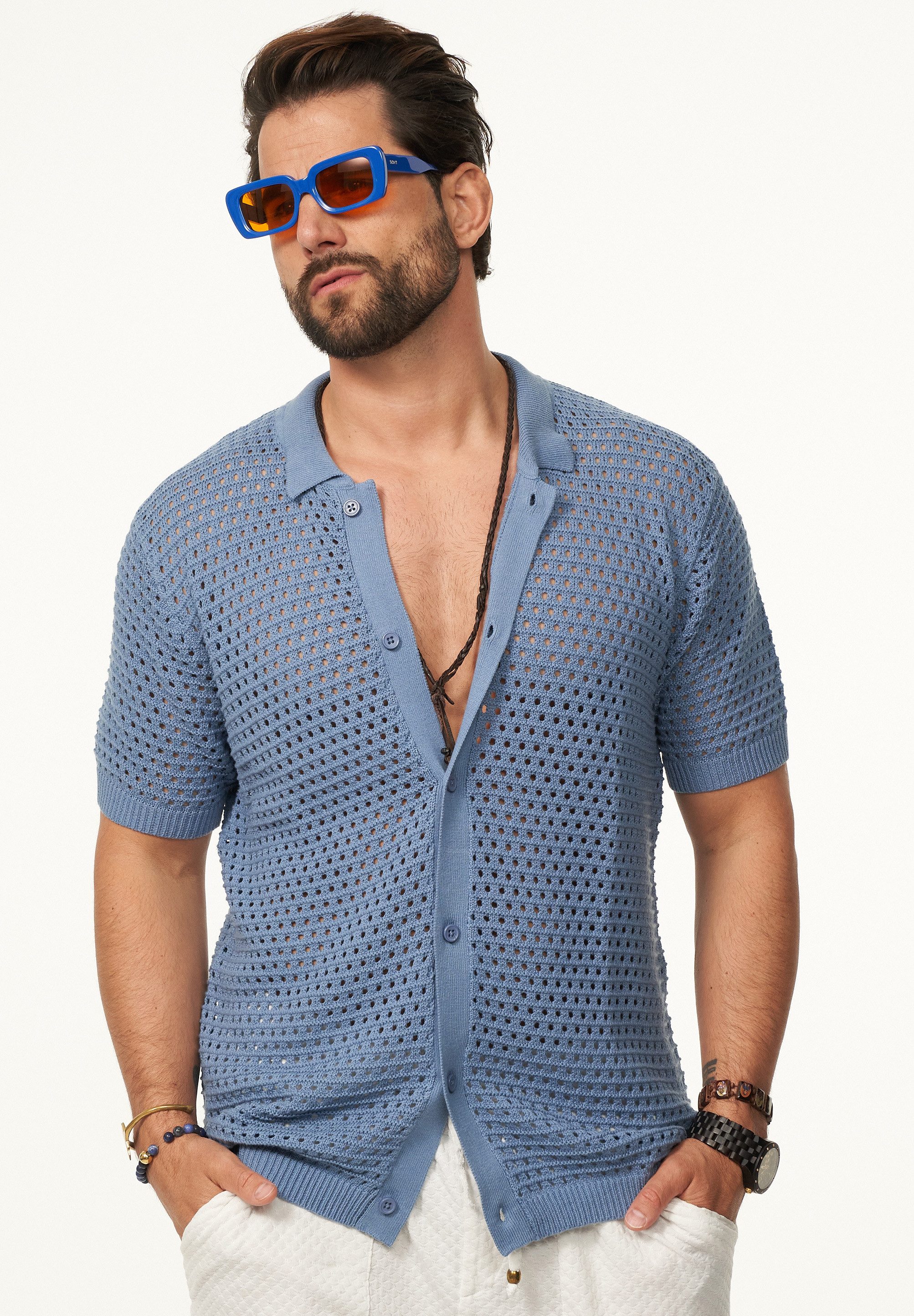 Poloshirt im Crochet Vintage Summer-Look