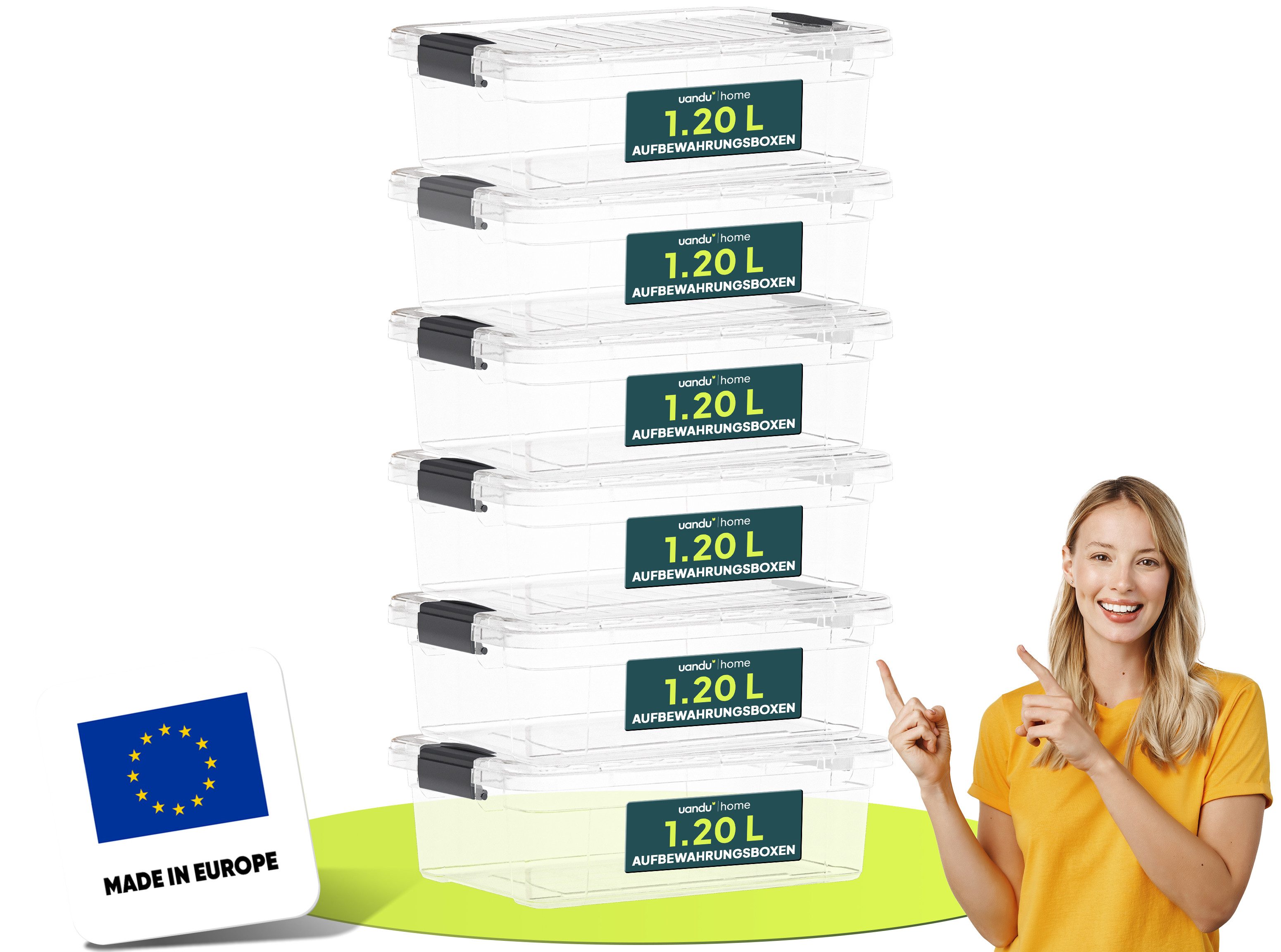 Aufbewahrungsbox mit Deckel groß Set BPA Frei Kunststoff, Aufbewahrungsboxen mit deckel
