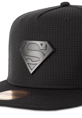 Superman Baseball Cap All Black Metal Logo