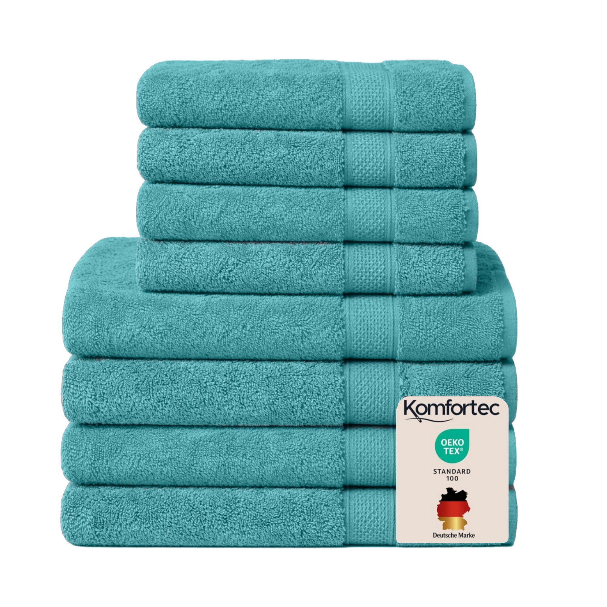 Komfortec Handtuch Set aus 100% Baumwolle, 4 Handtücher 50x100 cm und 4 Badetücher 70x140 cm, Frottee (Packung, 8-St), Duschtücher & Badehandtuch, Weich, Towel, Groß