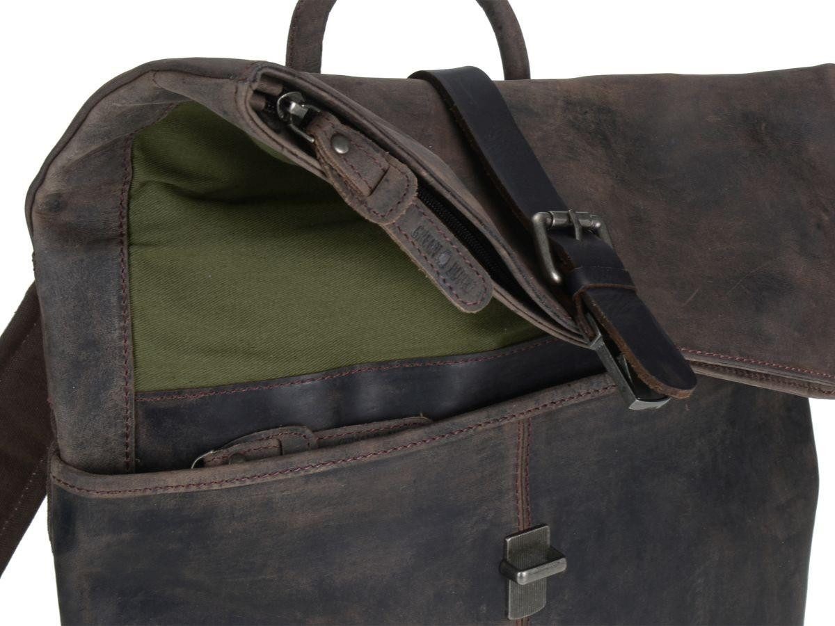 Greenburry Tagesrucksack Vintage Revival, used Look, Kurierrucksack 37x40cm, Damen, Herren, Leder
