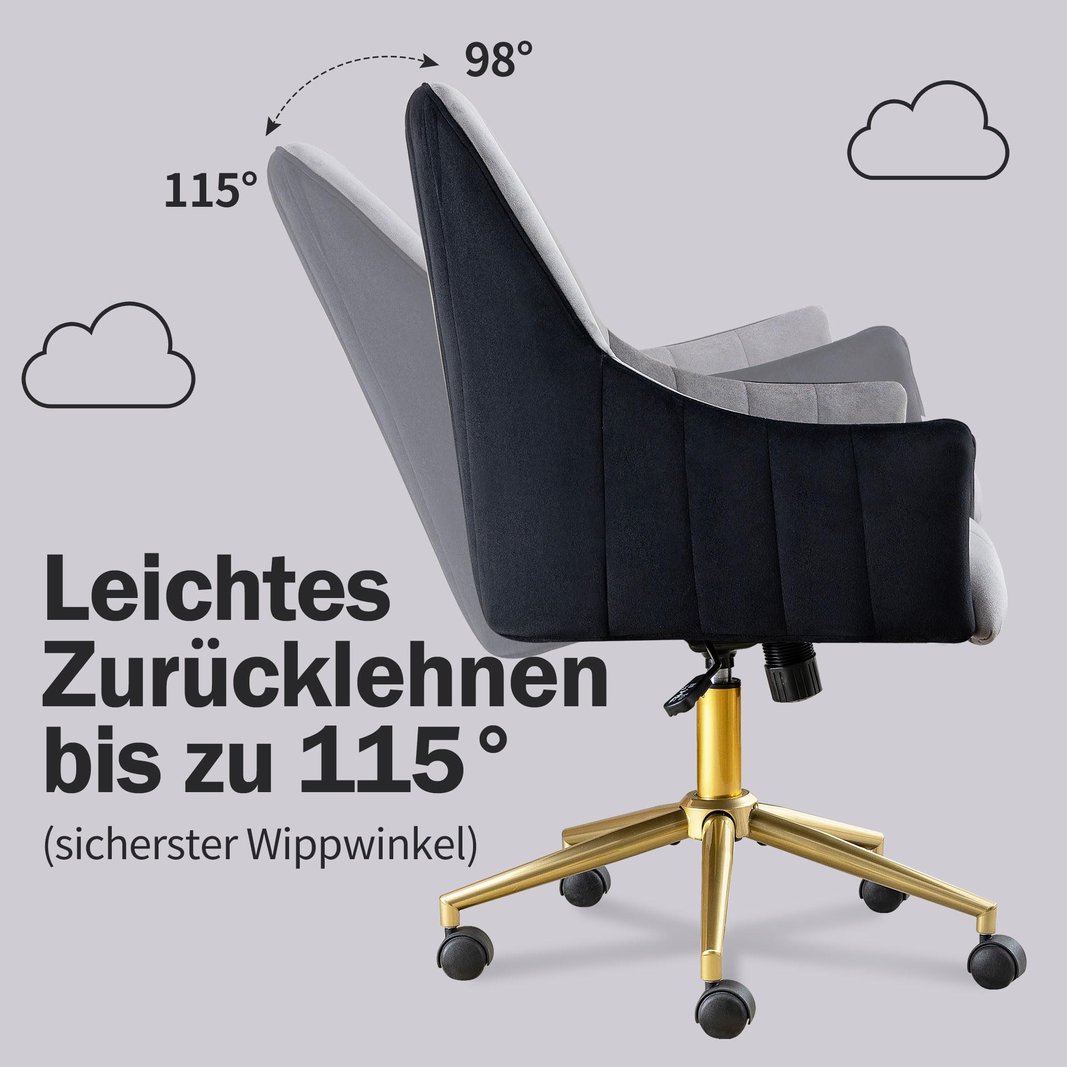 SeedWave Bürostuhl Plissierter Samtstuhl mit Rollen, günstig online kaufen