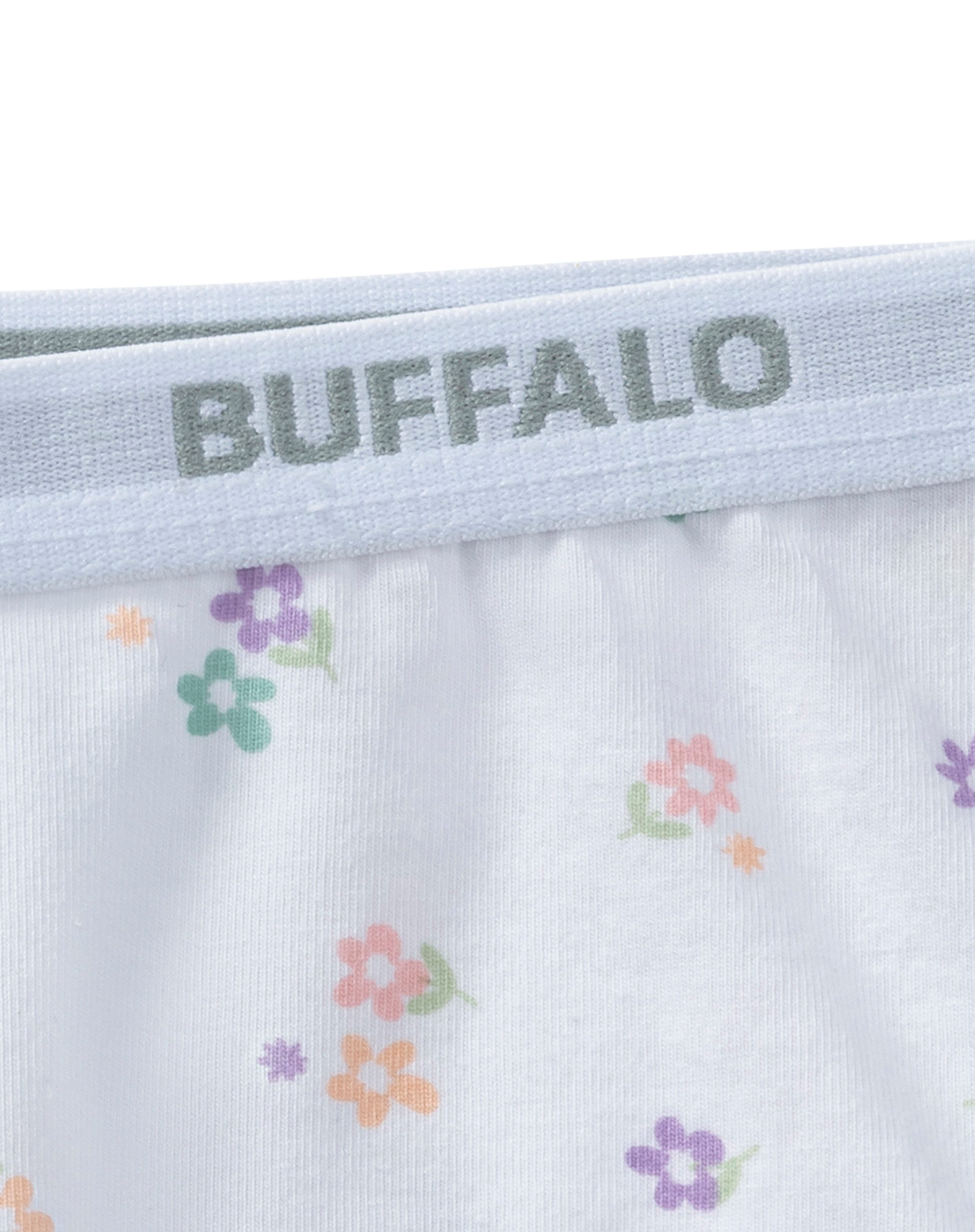 Buffalo Panty (Packung, 3-St) Uni und Blümchen-Print in einer Packung