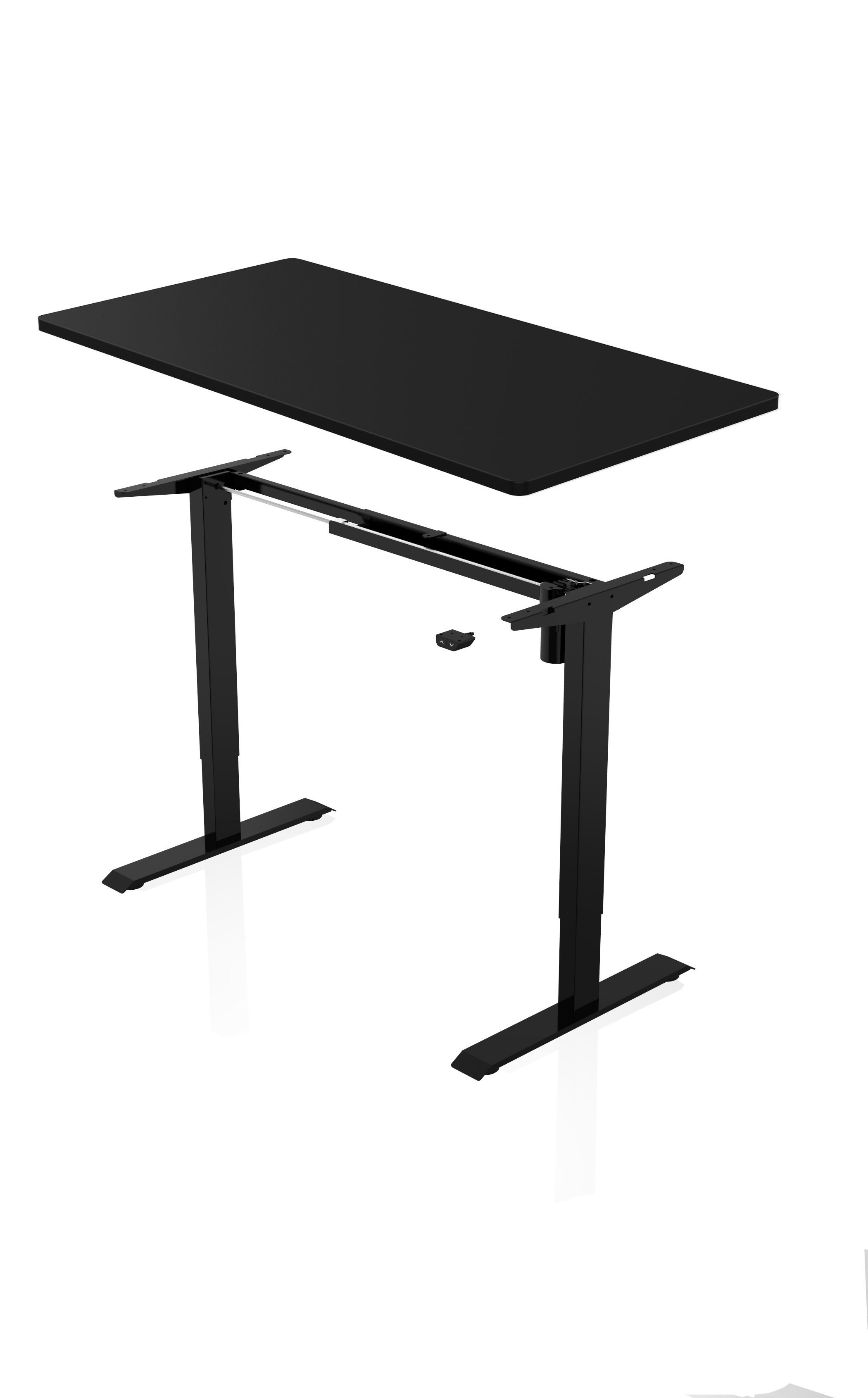 Schreibtisch - Schwarz-Schwarz elektrisch Schreibtisch 140*70cm (komplett-Set) AGIl höhenverstellbarer