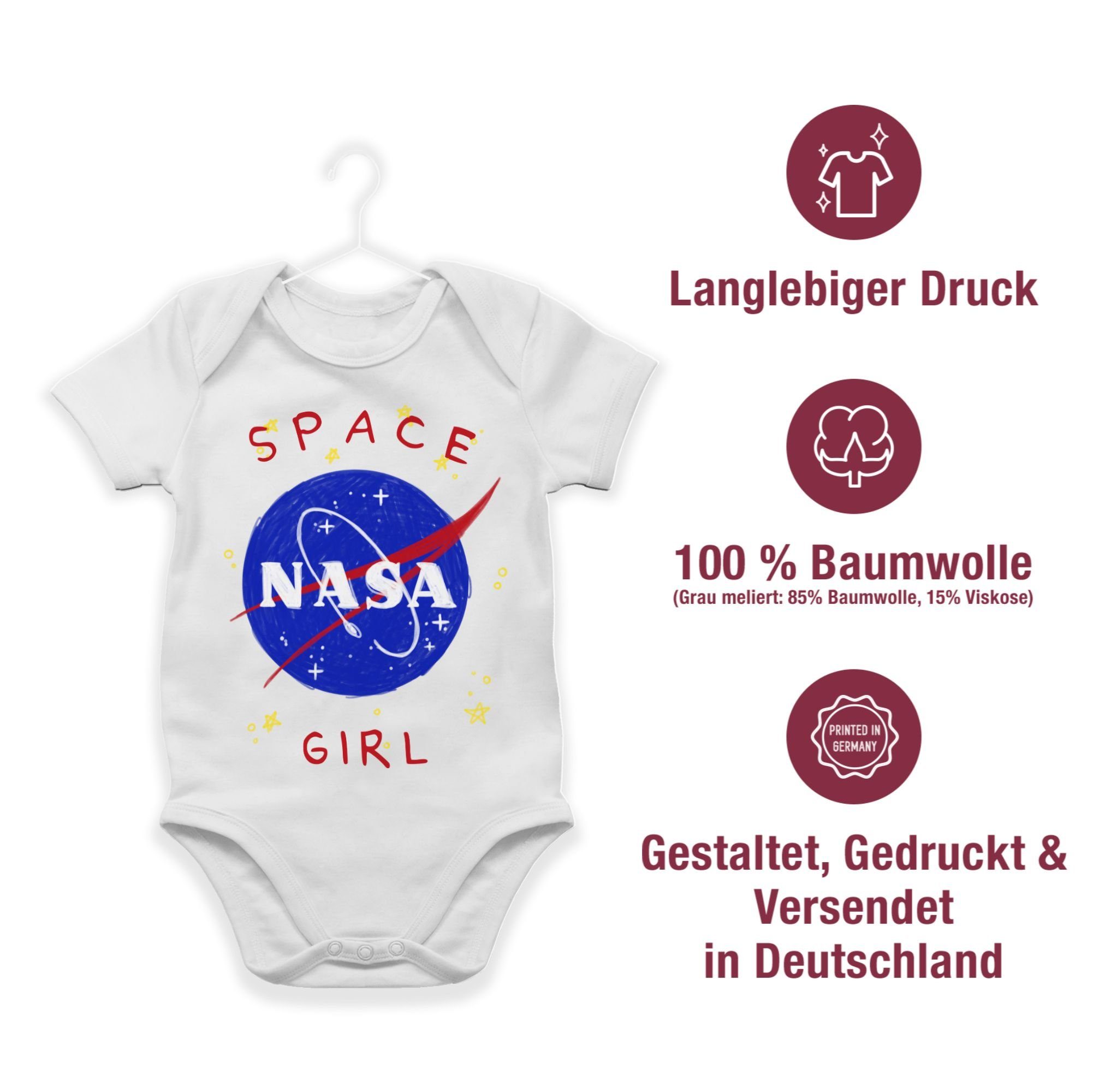 Shirtracer Shirtbody Space Girl Aktuelle Trends Baby Weiß 1