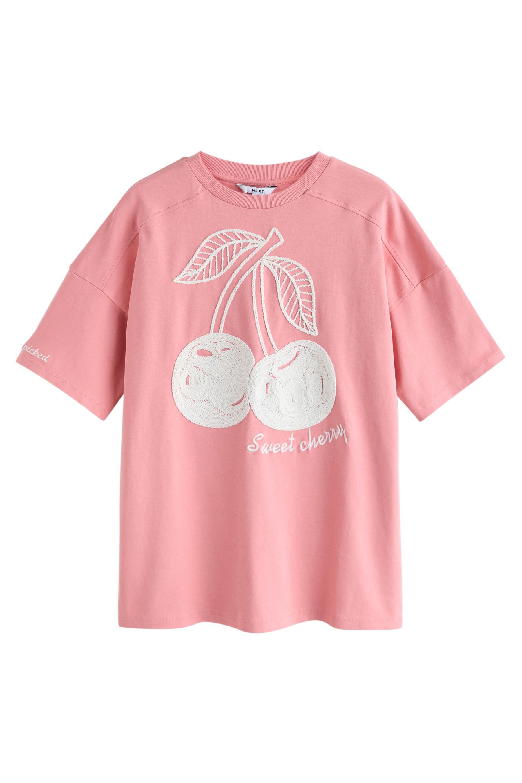 Next T-Shirt Strukturiertes Kurzarm-T-Shirt mit Grafik, Kirsche (1-tlg) günstig online kaufen