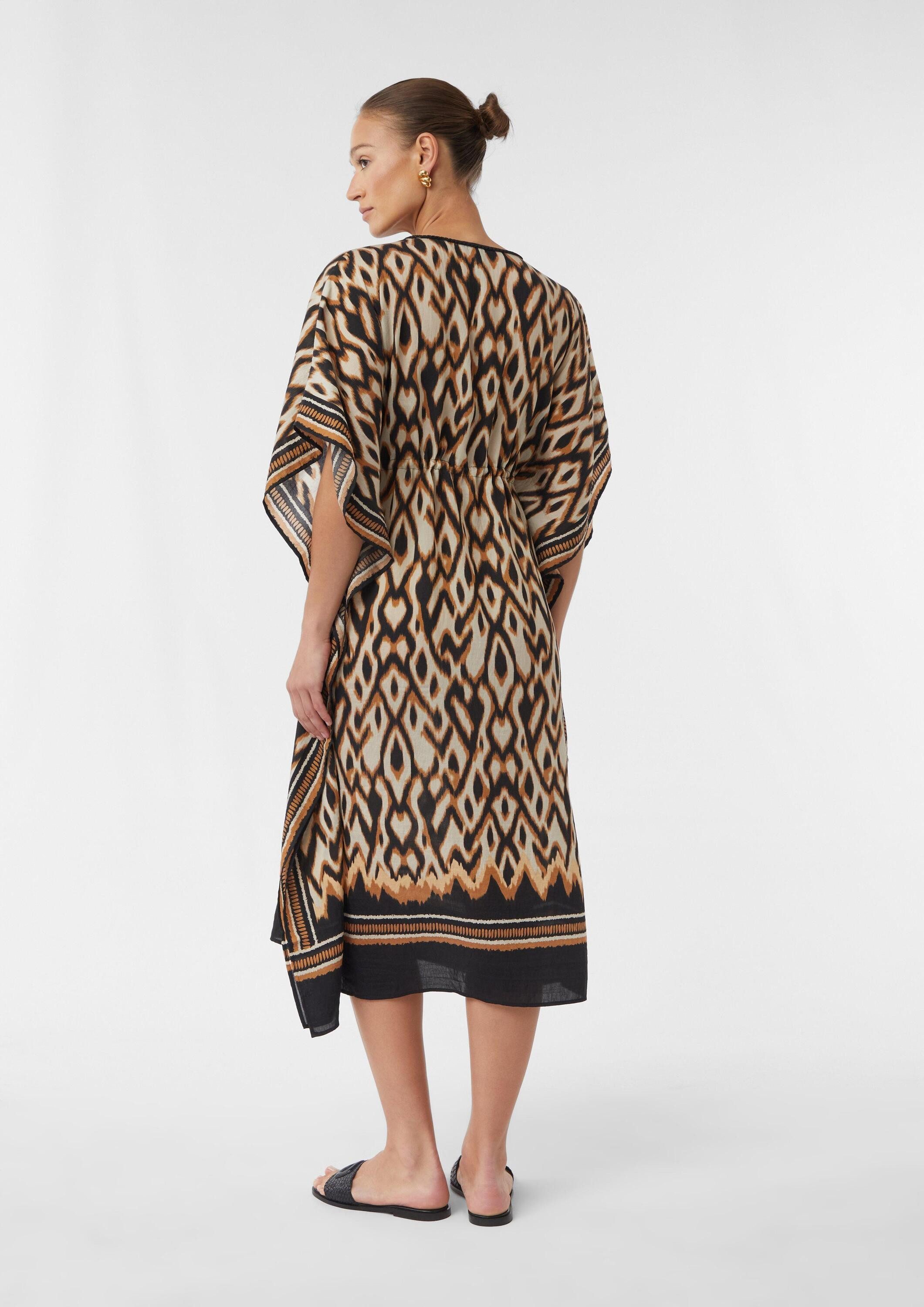 comma Poncho Accessories Kaftan mit All-over-Print und Bindeband
