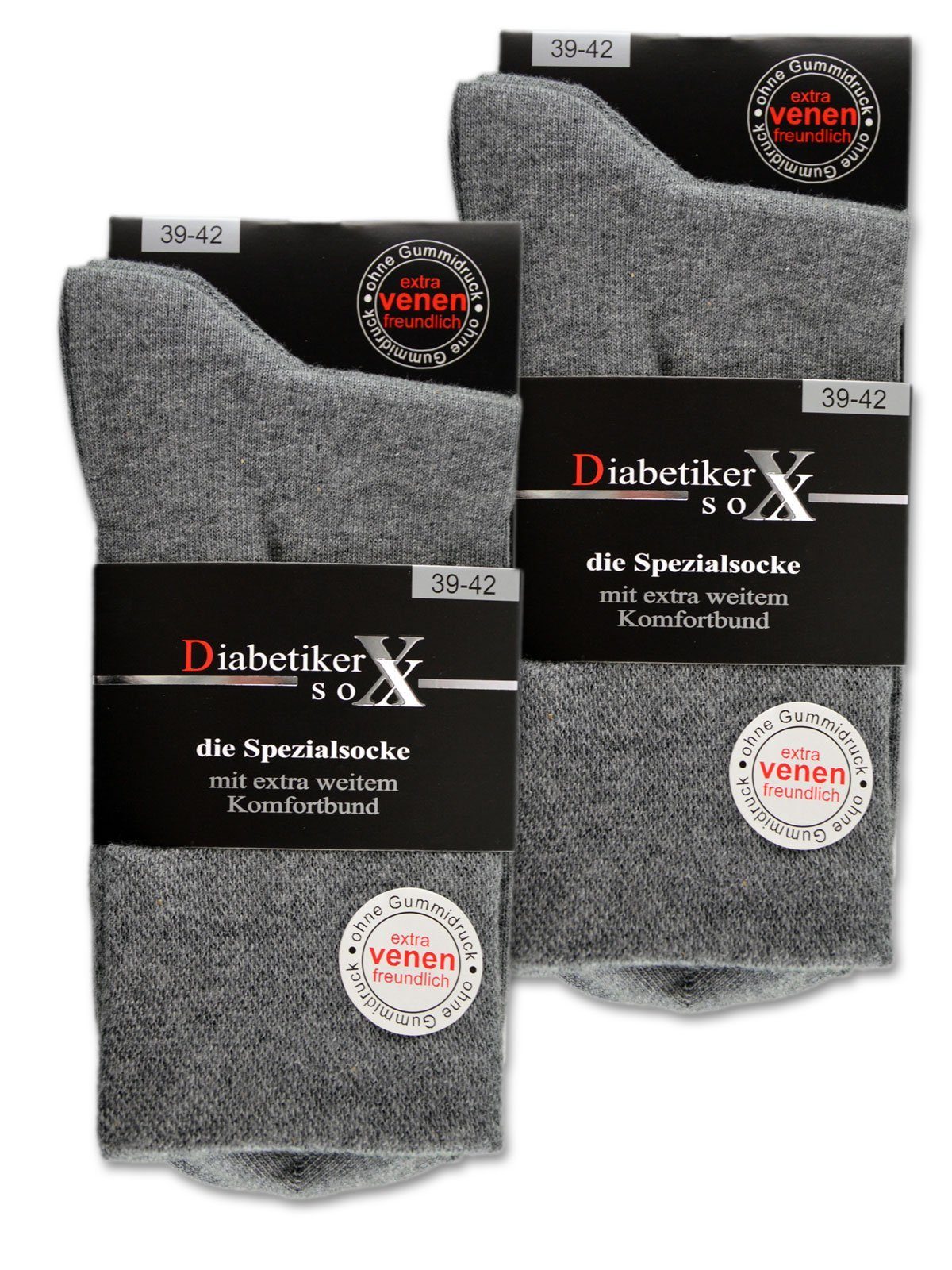 Wäsche/Bademode Strümpfe sockenkauf24 Diabetikersocken 6 Paar Damen & Herren Socken mit Komfortbund ohne Gummi & ohne Naht 97% B