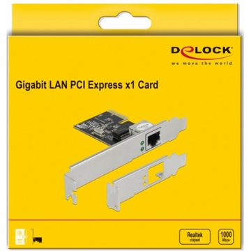 Delock PCI Express x1 Karte 1 x RJ45 Gigabit LAN RTL8111 Netzwerk-Adapter