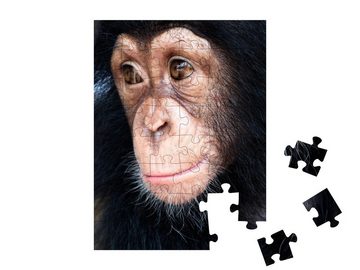 puzzleYOU Puzzle Nahaufnahme von Mixed-Breed-Affe, 48 Puzzleteile, puzzleYOU-Kollektionen Schimpansen, Tiere in Dschungel & Regenwald