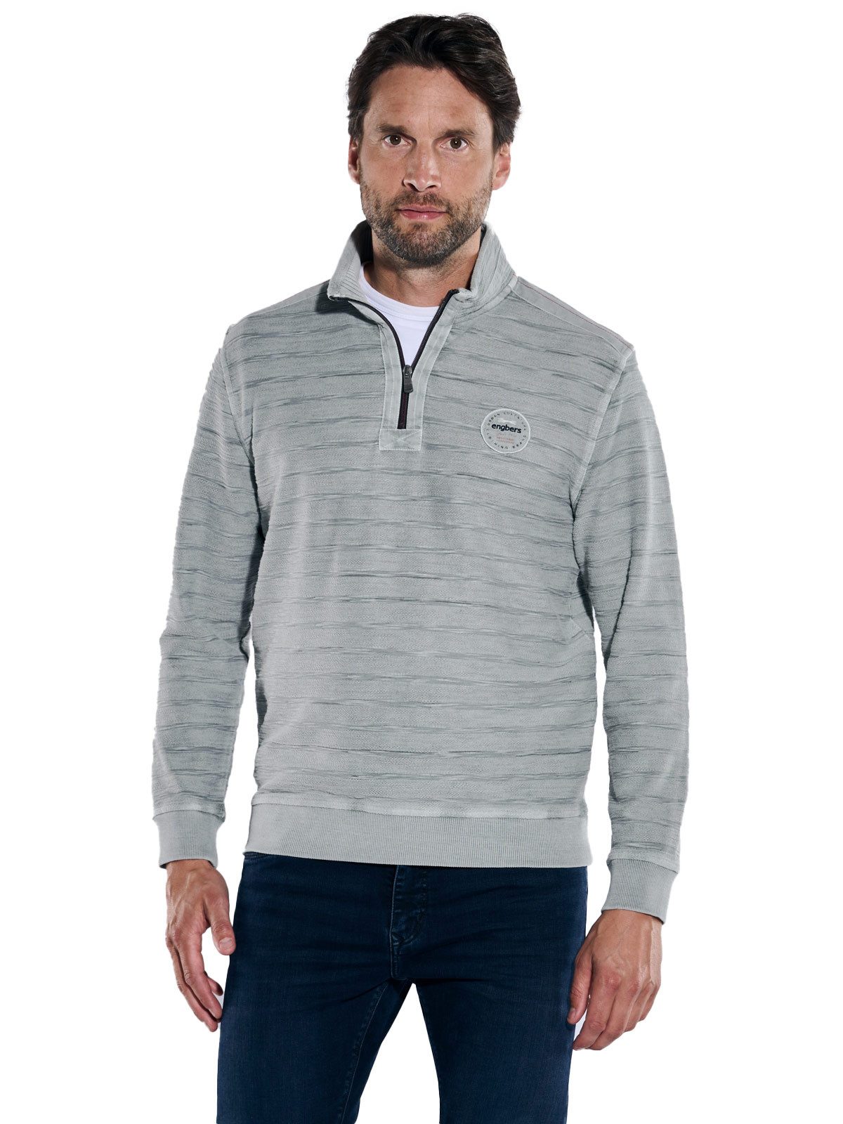 Engbers Sweatshirt engbers Herren Sweatshirt strukturiert, Grau günstig online kaufen
