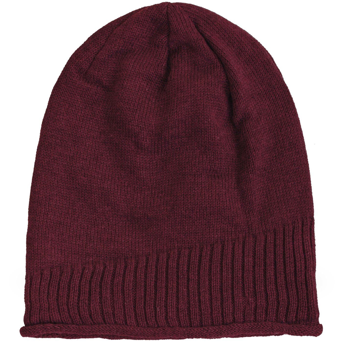 compagno Gefütterte Damen Strickmütze Herren (1-St) dunkelrot Haube Mütze Wintermütze Beanie Strickmütze