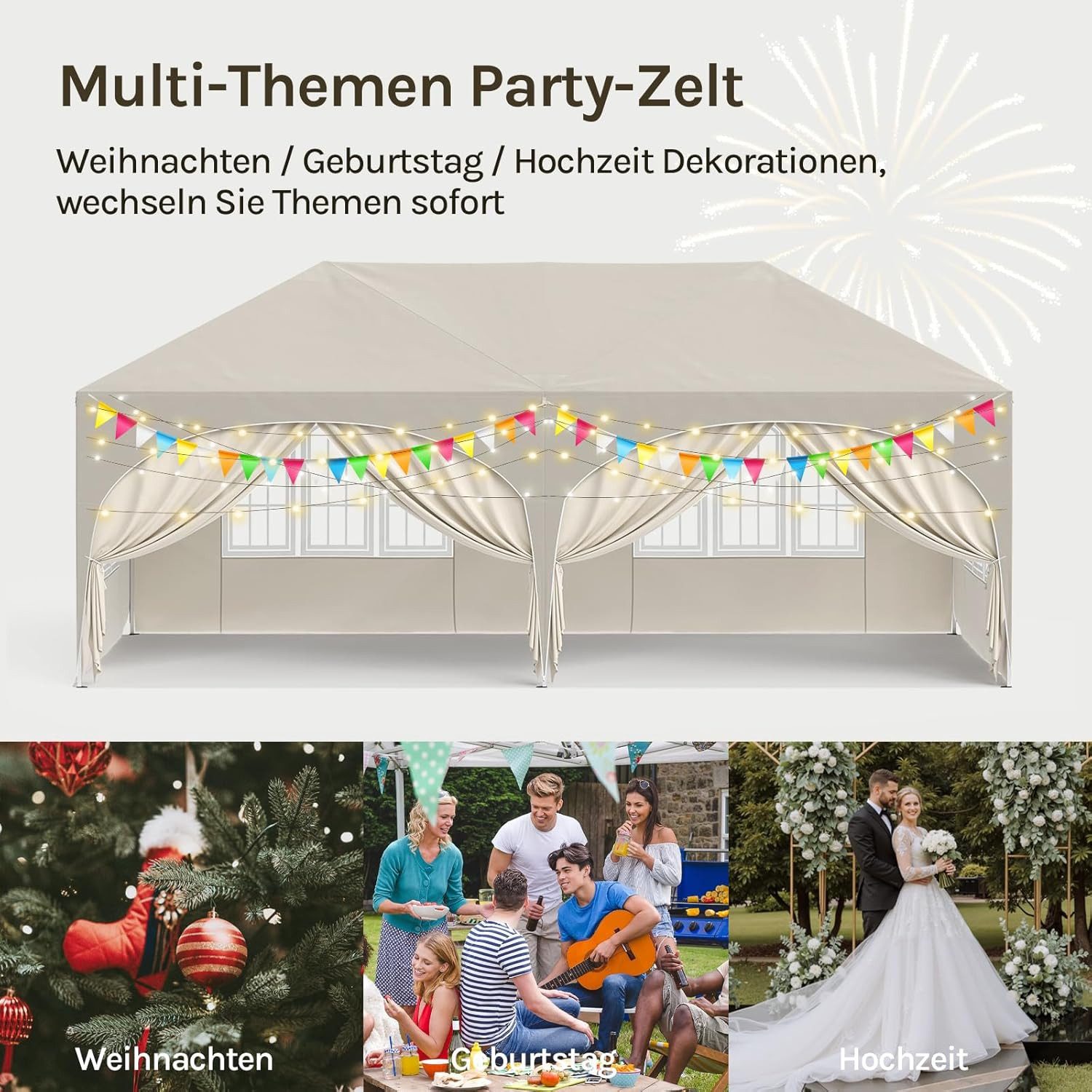 Woltu Pavillon, mit 2 Seitenteilen, 3x6 günstig online kaufen