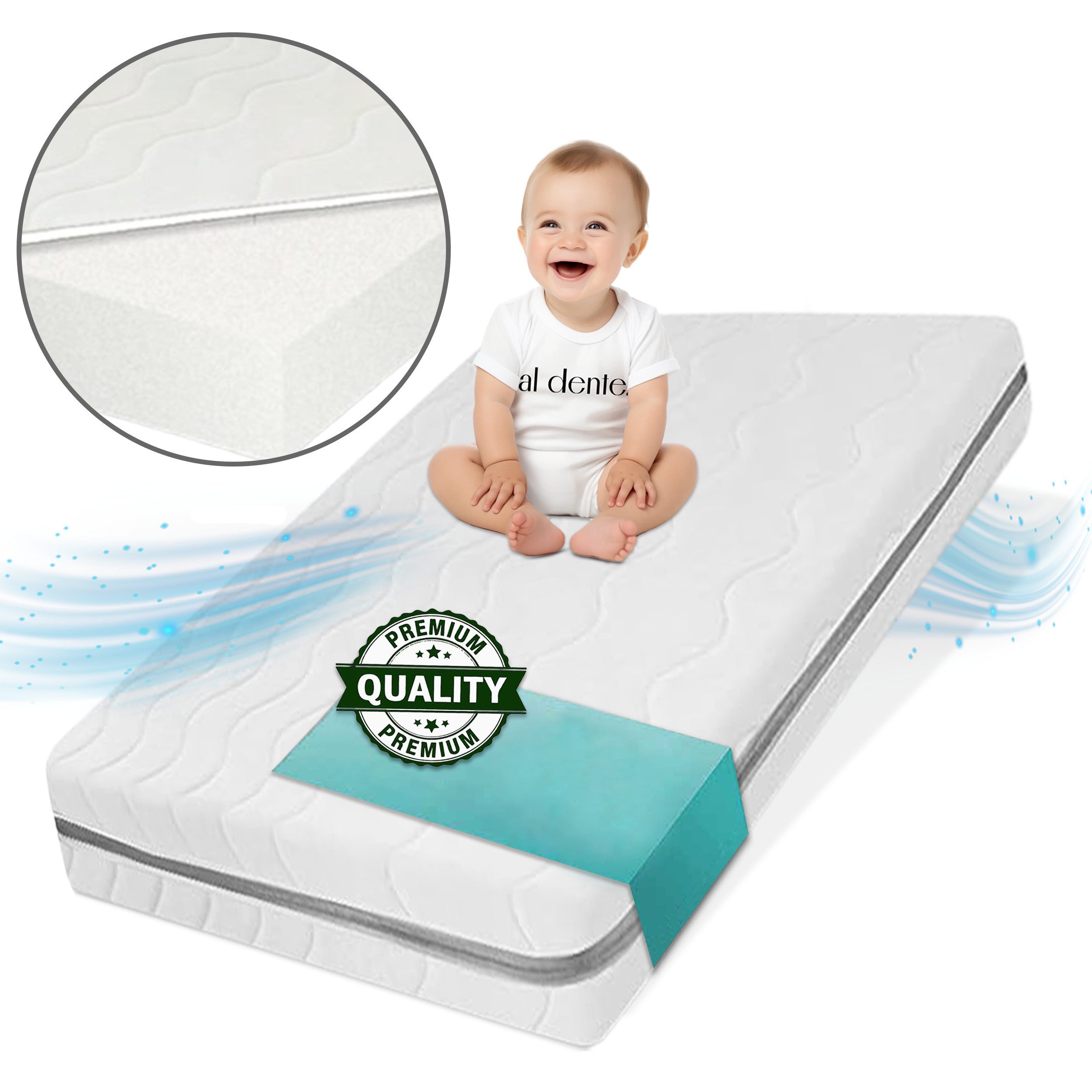 Kindermatratze Easy Active Kaltschaummatratze 90x200 cm mit Bezug, Best for Home, 10 cm hoch, (60x120 70x140 80x160 80x180 90x200 140x200 180x200 cm), Schaumstoffmatratze, Kindermatratze mit Reißverschluss