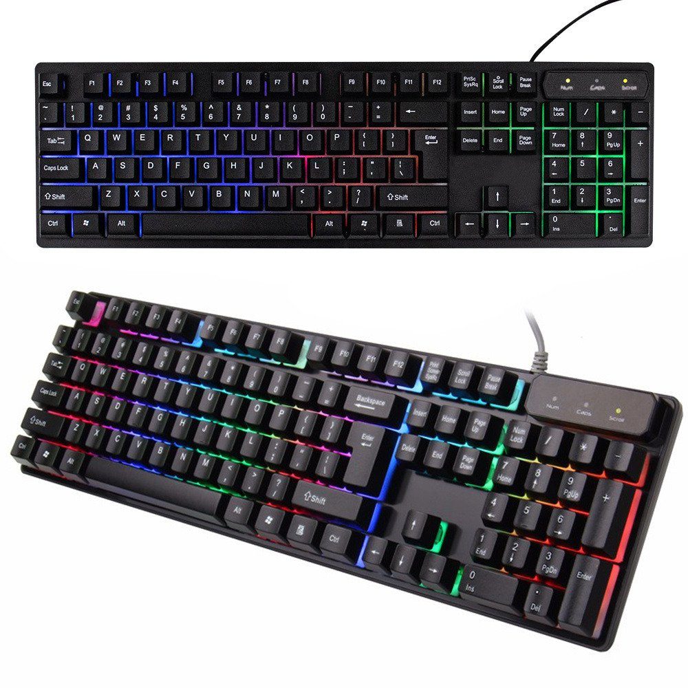 VERK GROUP Gaming KEYBOARD TASTATUR PC GAMING BELEUCHTET BACKLIT LED RGB USB Gaming-Tastatur