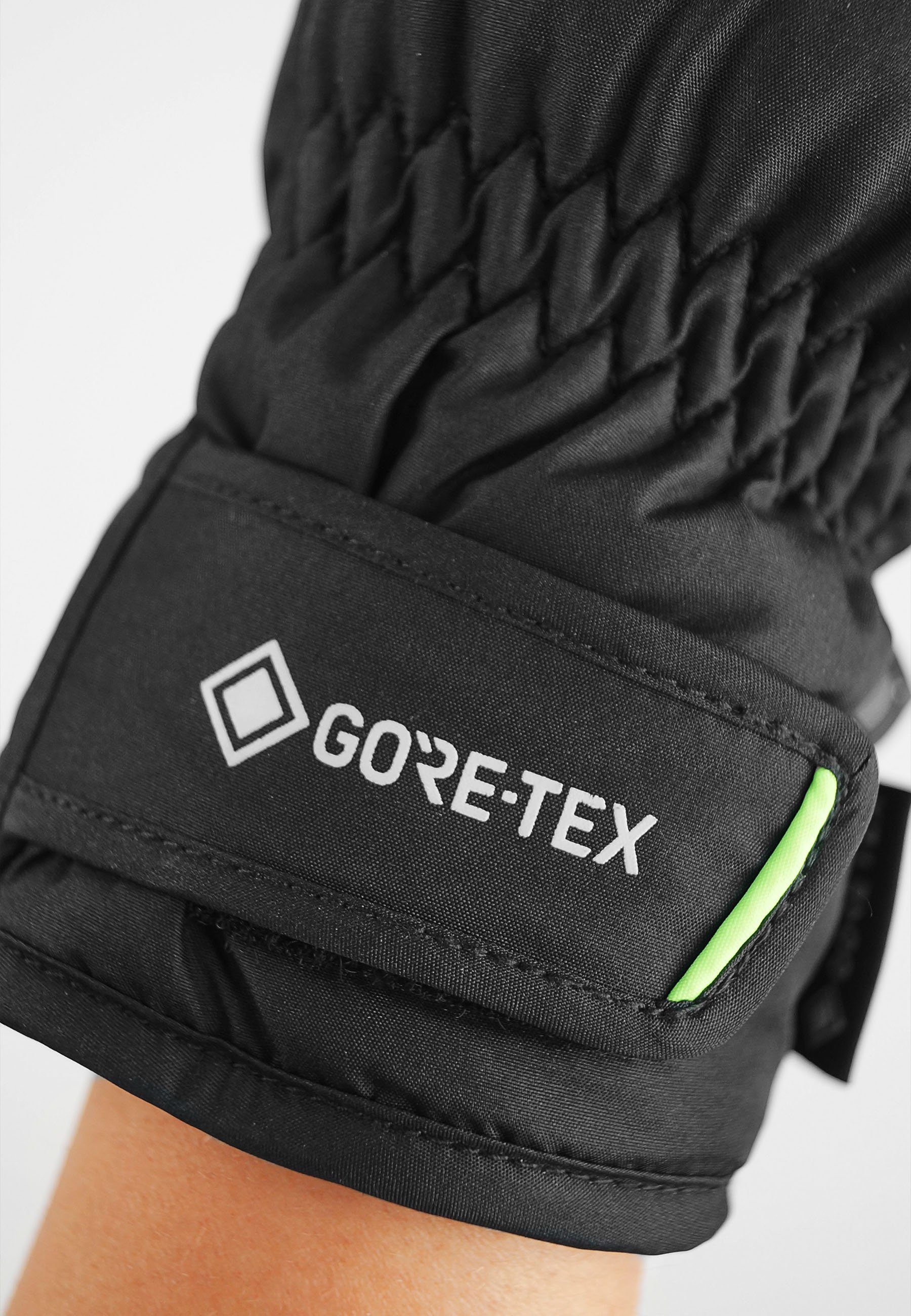 Funktionsmembran GORE-TEX wasserdichter mit Skihandschuhe Reusch Teddy grün-schwarz