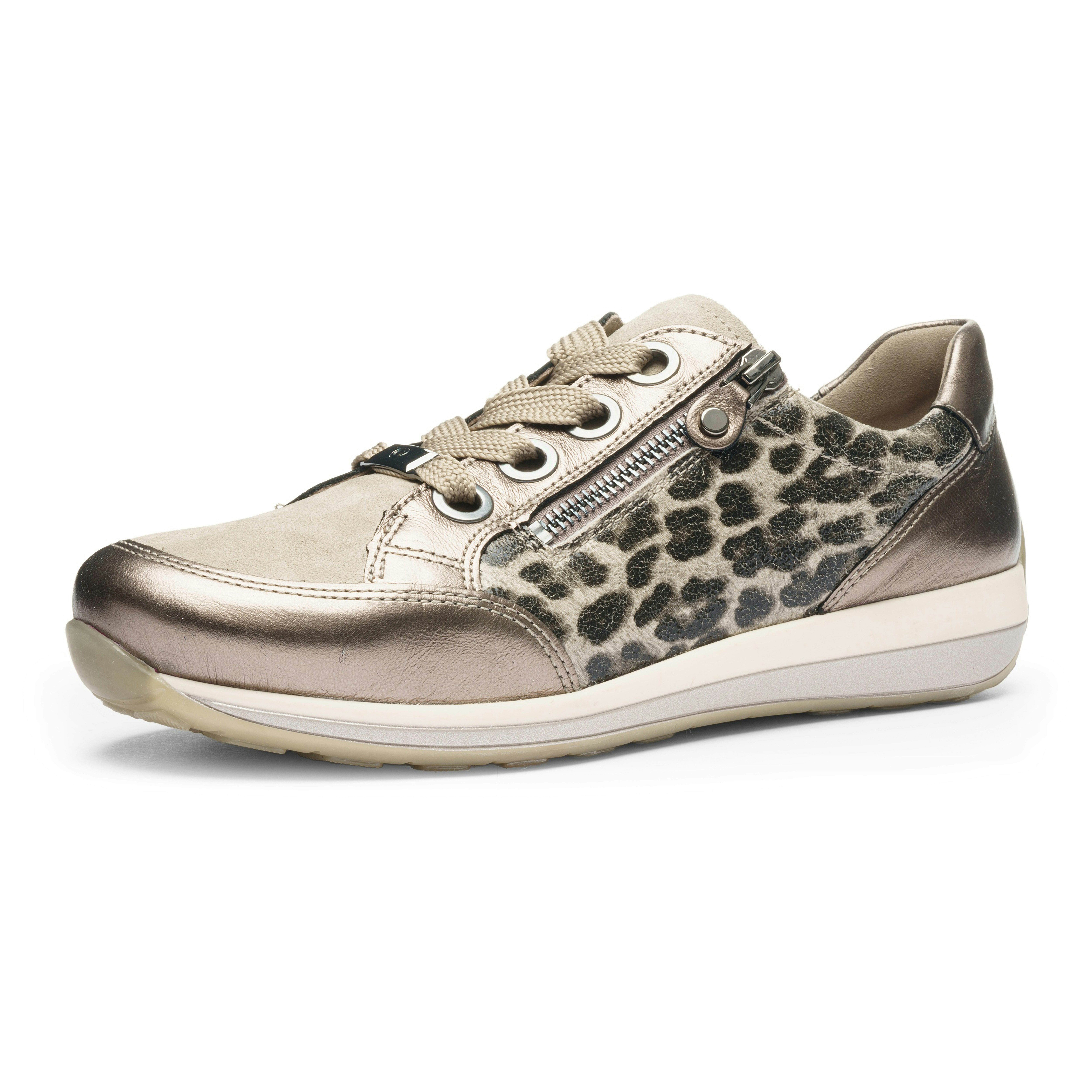 Ara OSAKA Keilsneaker Freizeitschuh, Halbschuh, Schnürschuh mit Außenreißverschluss, Weite H