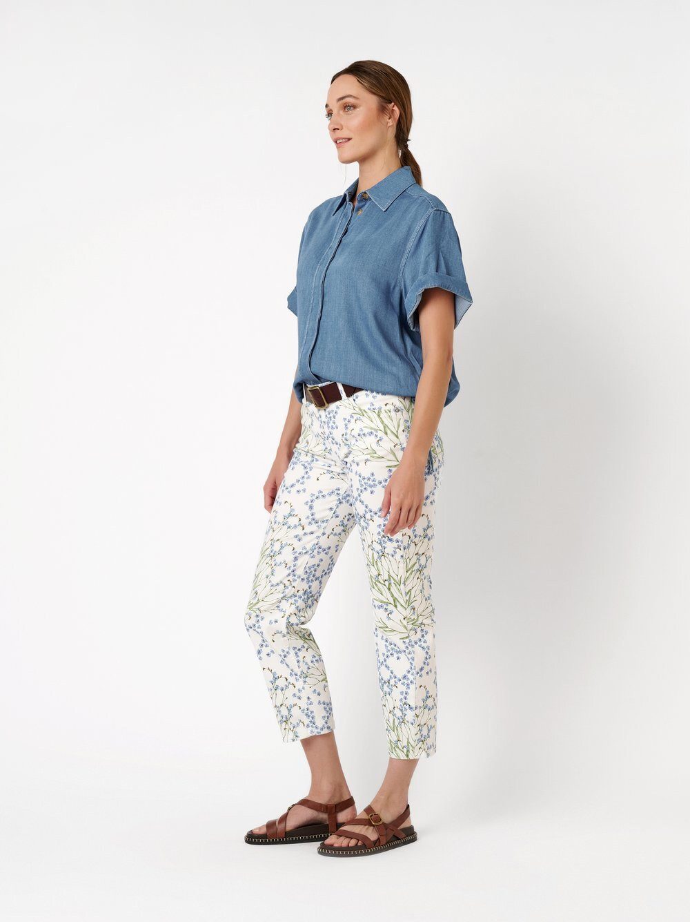 TONI Straight-Jeans Ella 7/8 mit Blütenprint