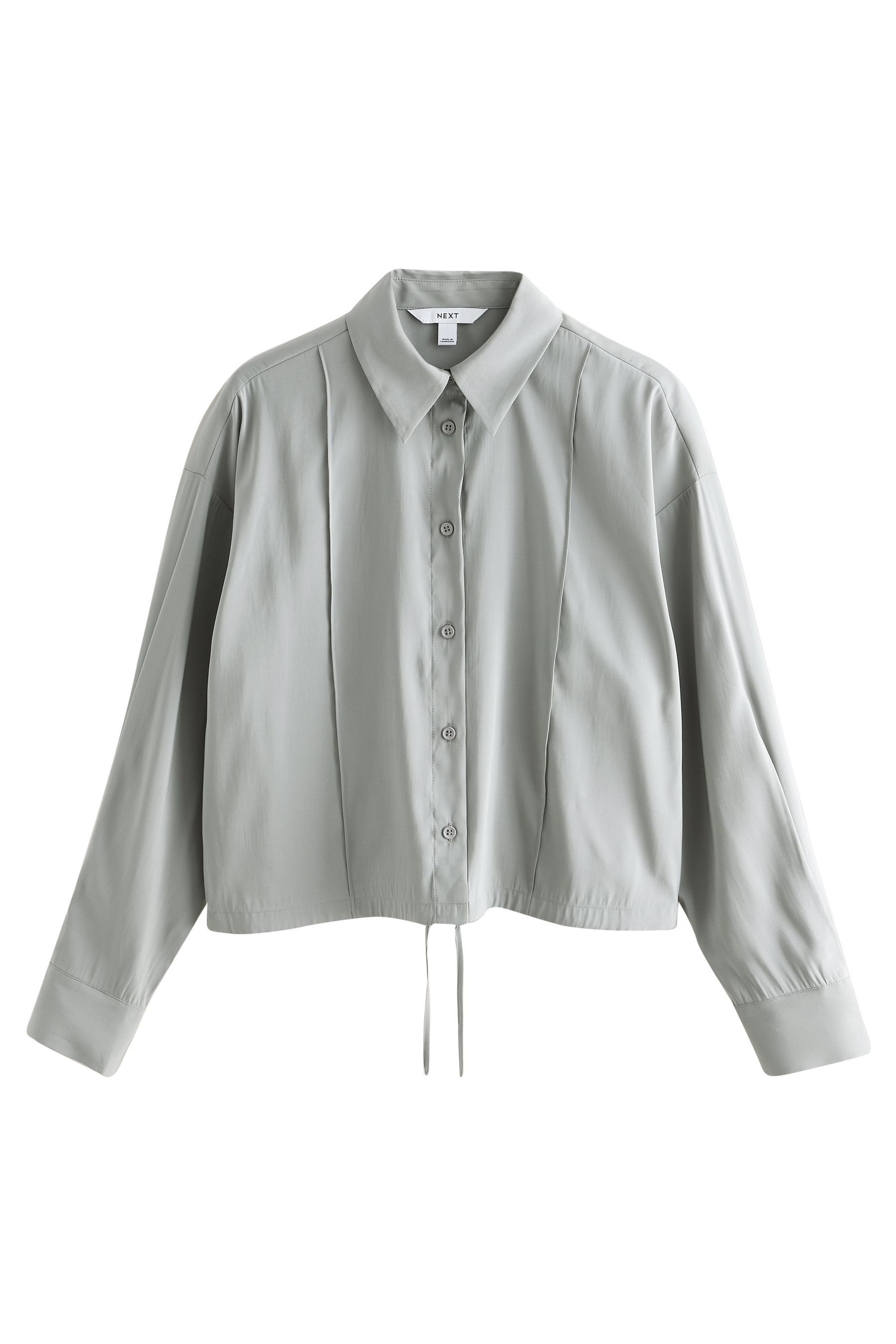 Next Hemdbluse Bomber-Hemd mit Kordelzug am Saum (1-tlg)