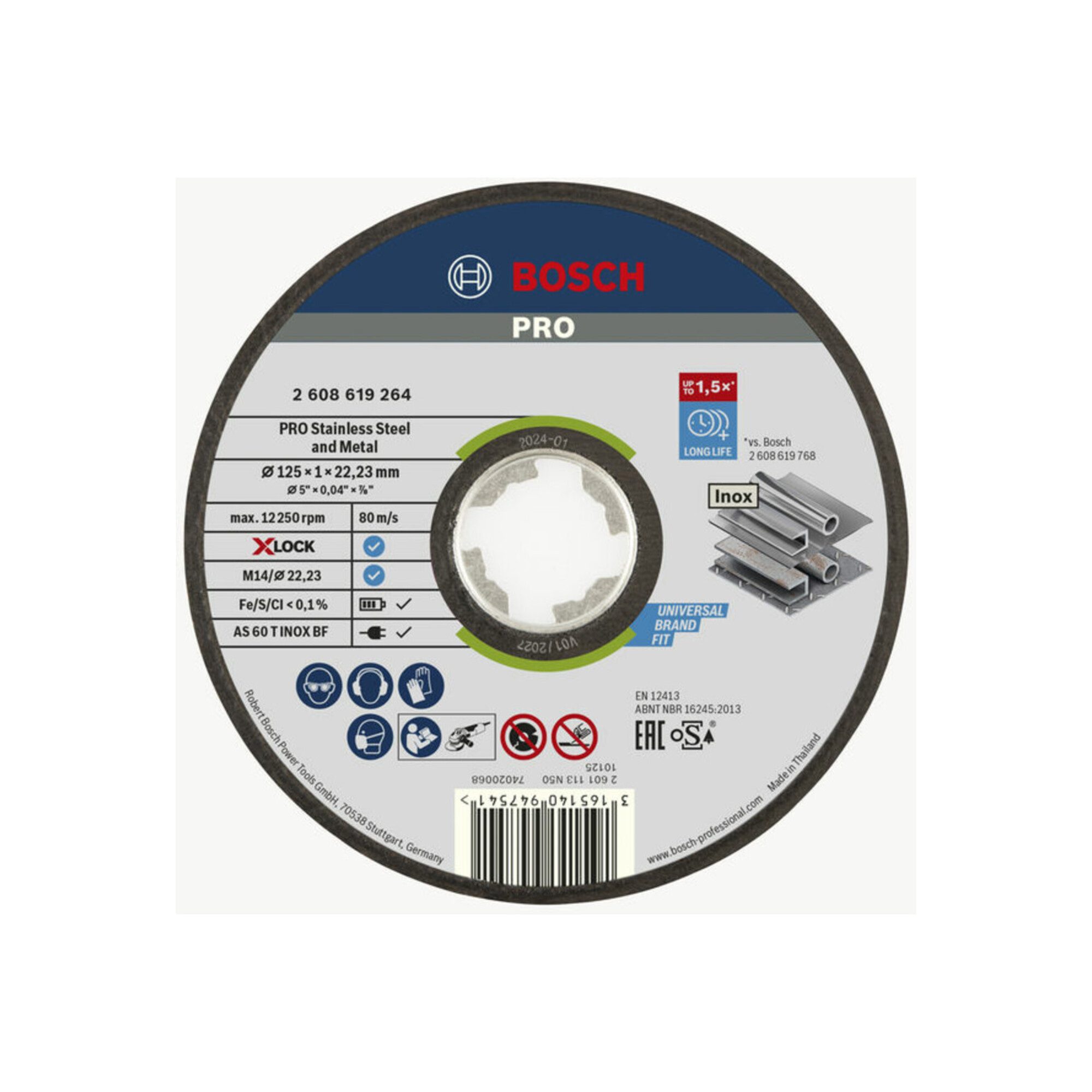 Bosch Professional Trennscheibe Bosch Power Tools X-LOCK Trennscheibe 125x1mm Rapido INOX 2608619264 2