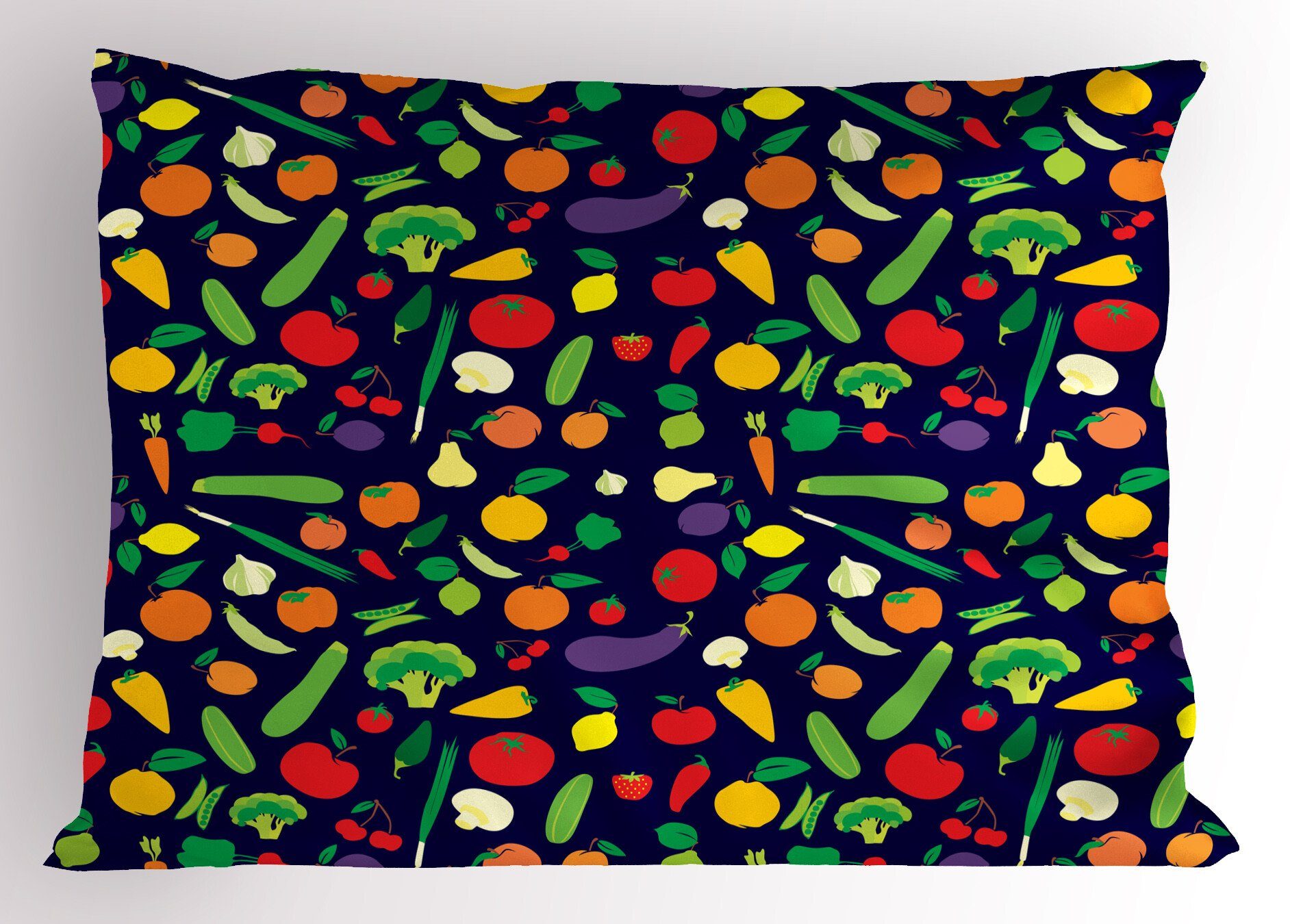 Kissenbezüge Dekorativer Standard King Size Gedruckter Kissenbezug, Abakuhaus (1 Stück), Essen Gemüse und Obst Cartoon