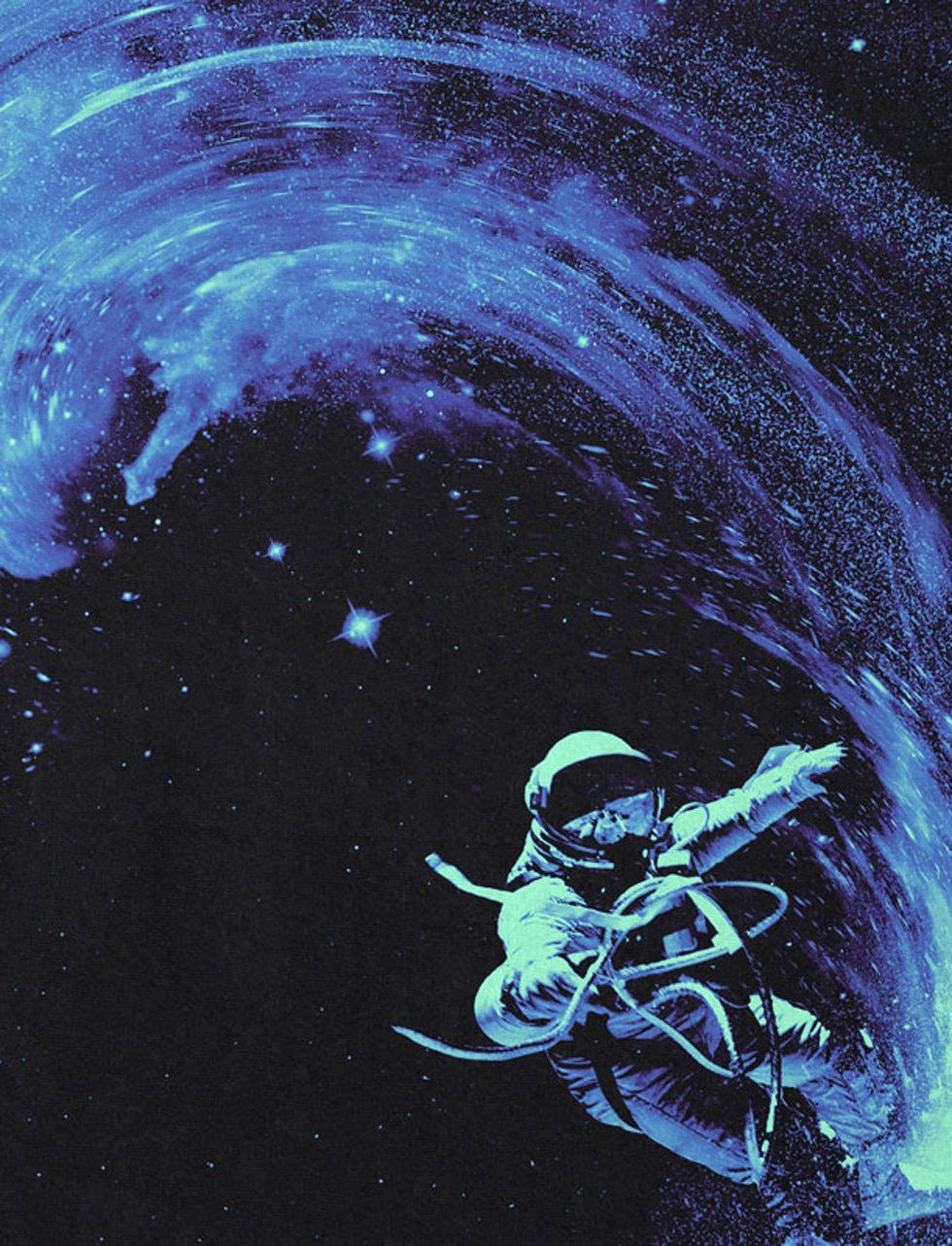 Surfer Herren style3 Space milchstraße galaxie Print-Shirt T-Shirt weltraum